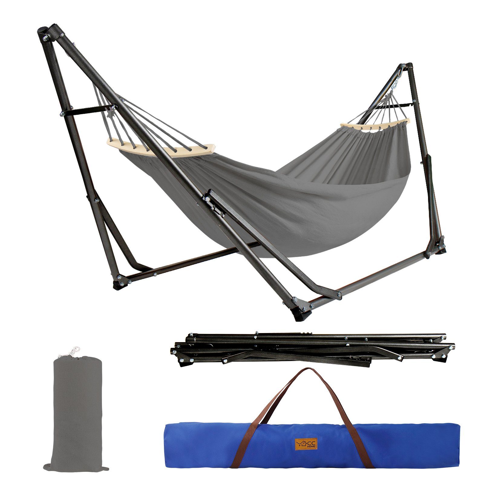 CCLIFE Hängematte Hängematte mit Gestell klappbar Outdoor Tragbar