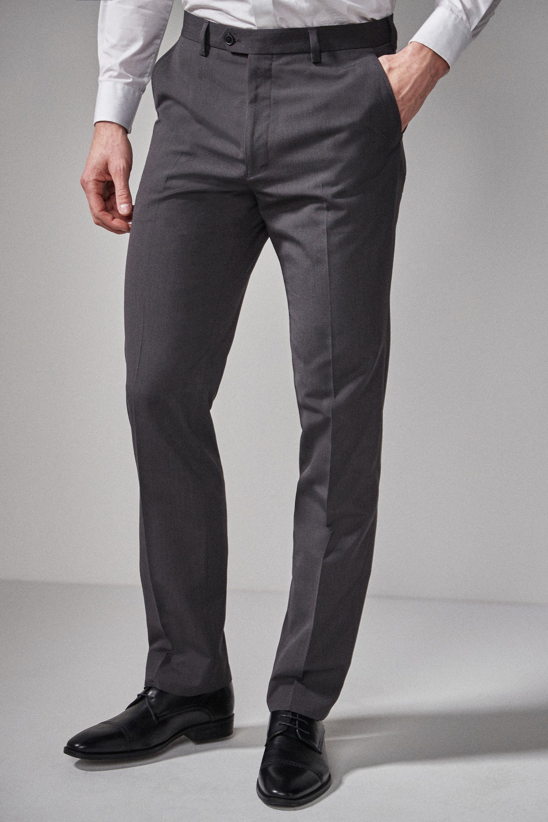 Charcoal (1-tlg) Anzug: Next Fit Grey Slim Frackhose Hose