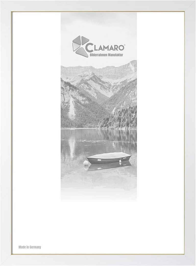 Clamaro Bilderrahmen Bilderrahmen Weiss matt CLAMARO Collage nach Maß FSC® Holz Modern eckig M3016 21x30 in Weiss matt