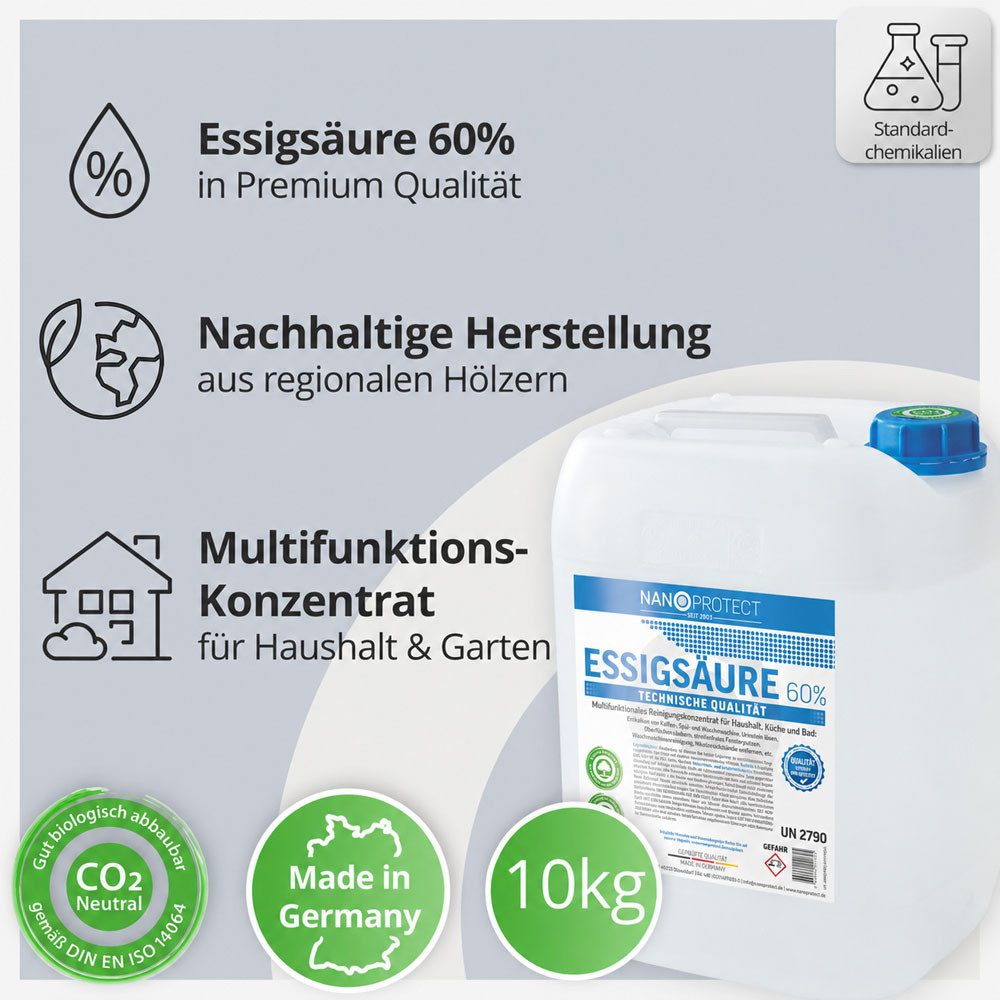 Nanoprotect Essigsäure 60% Reinigungskonzentrat