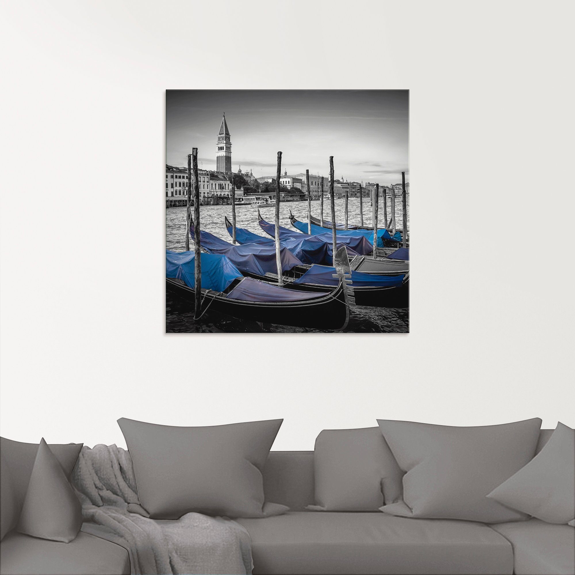 Artland Glasbild Venedig Canal Grande & Markusturm I, Boote & Schiffe (1 St), in verschiedenen Größen