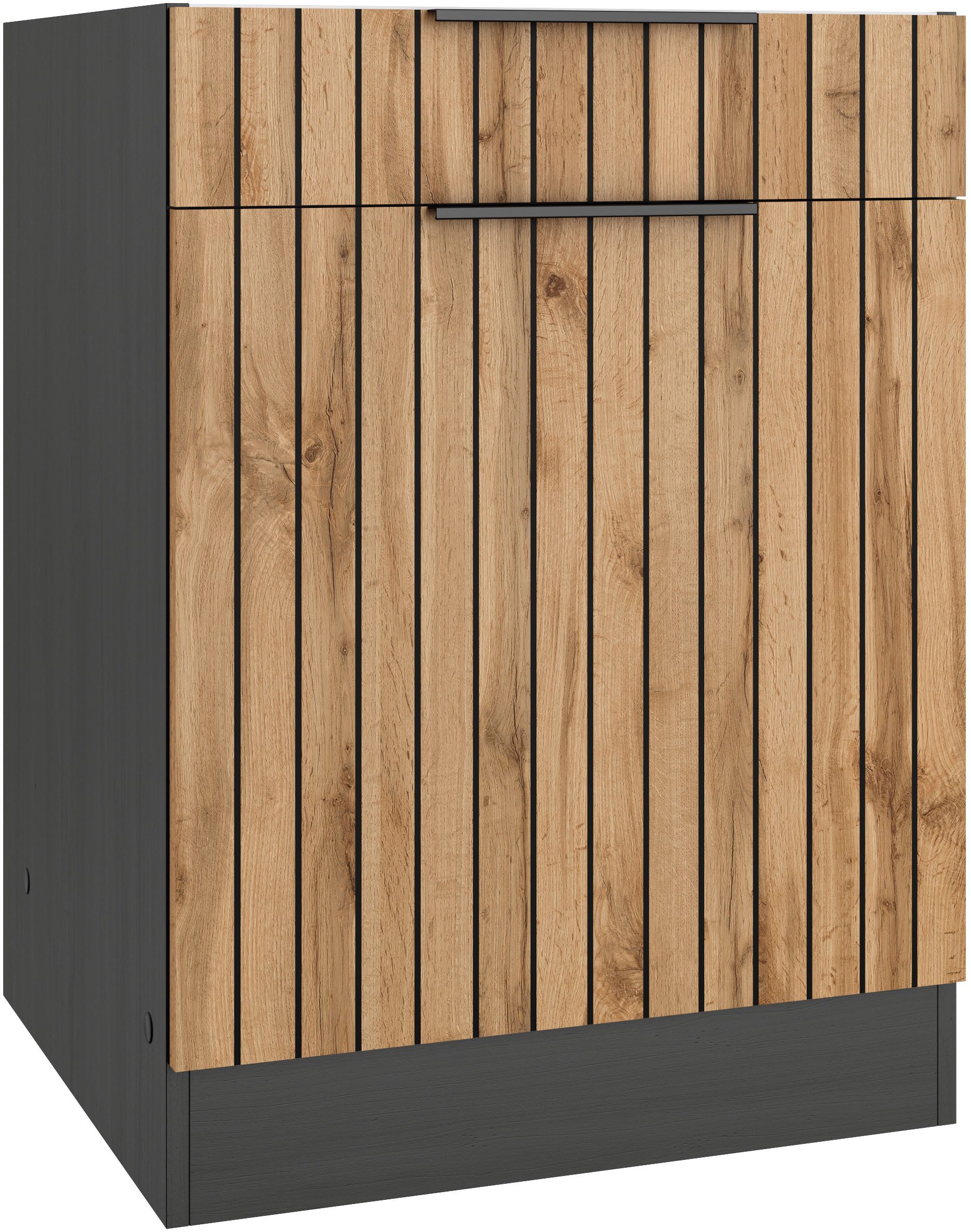 KOCHSTATION Unterschrank KS-Lagos Breite 60 cm, 1 Tür, 1 Schubkasten