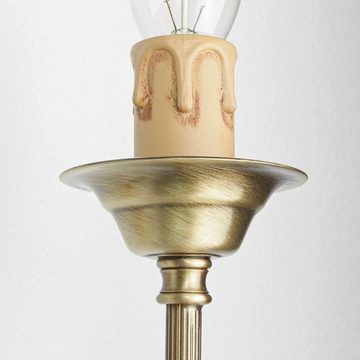 Licht-Erlebnisse Wandleuchte APPLIQUE PARALUME 142, ohne Leuchtmittel, Echt-Messing Wandlampe Bronze hell Kerzen 2flmg E14 Barock Stil