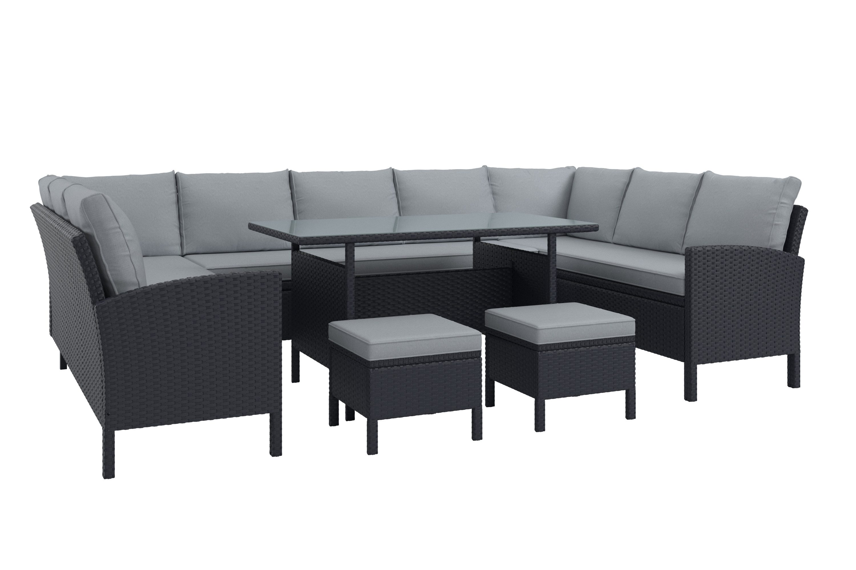 KONIFERA Gartenlounge-Set »Miami«, (Set, 22-tlg., 3x 3er Sofabank, Tisch 66 günstig online kaufen