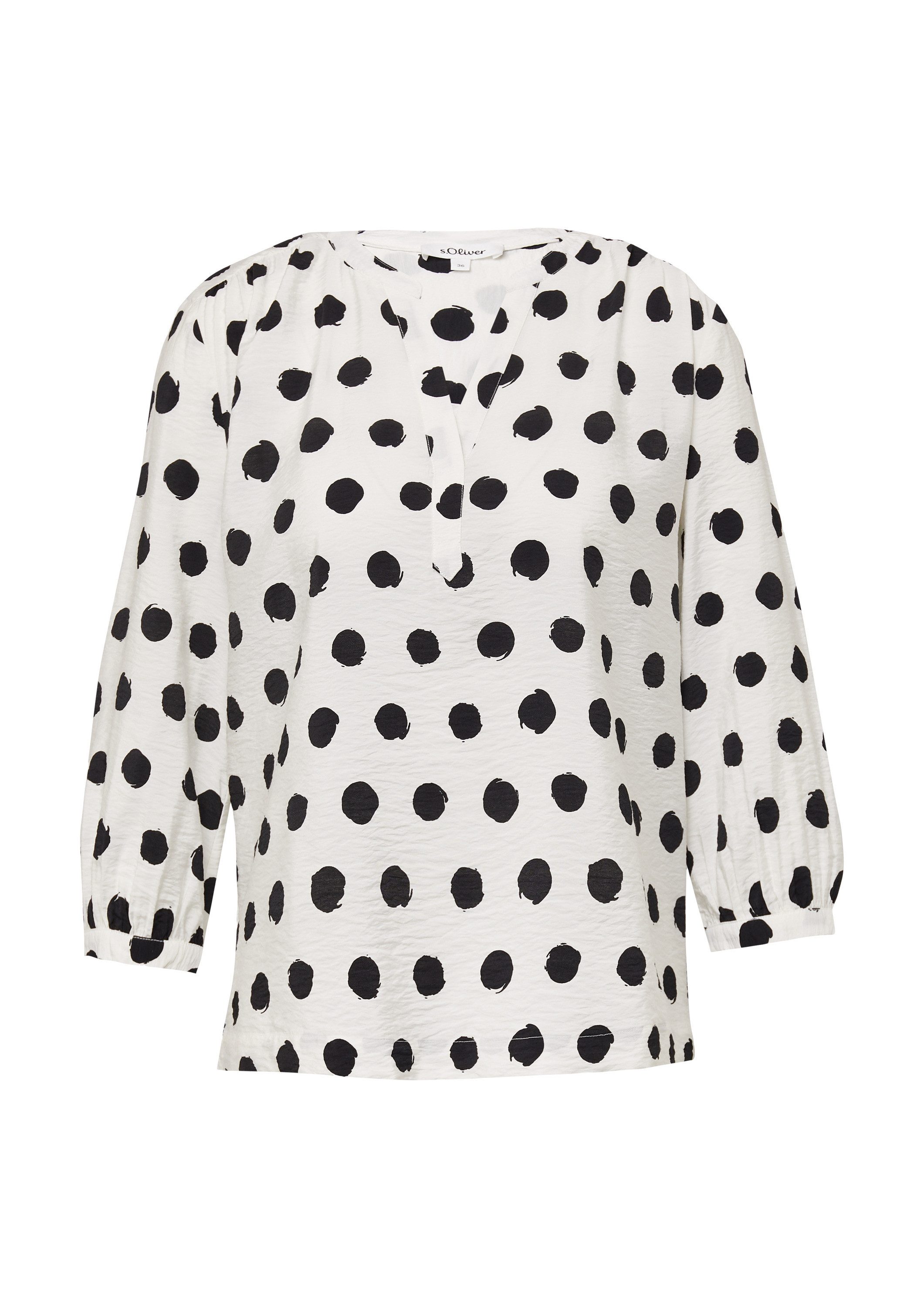 s.Oliver Kurzarmbluse Bluse Strukturierte Bluse aus Viskosemix günstig online kaufen