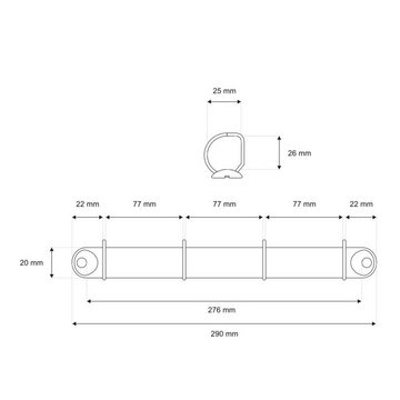 maDDma Aktenordner 10 Ringbuchmechanik in D-Form Metall, 4 Ringe290 x 20 mm 25 x 26 mmD-Ring 290 x 20 mm 25 x 26 mm