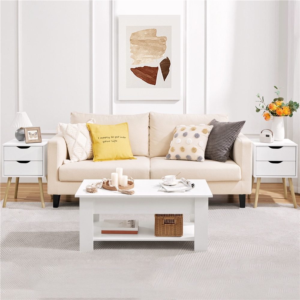 Yaheetech Nachttisch mit 2 Schubladen Nachtschrank (2-St), Nachtkonsole Bei günstig online kaufen