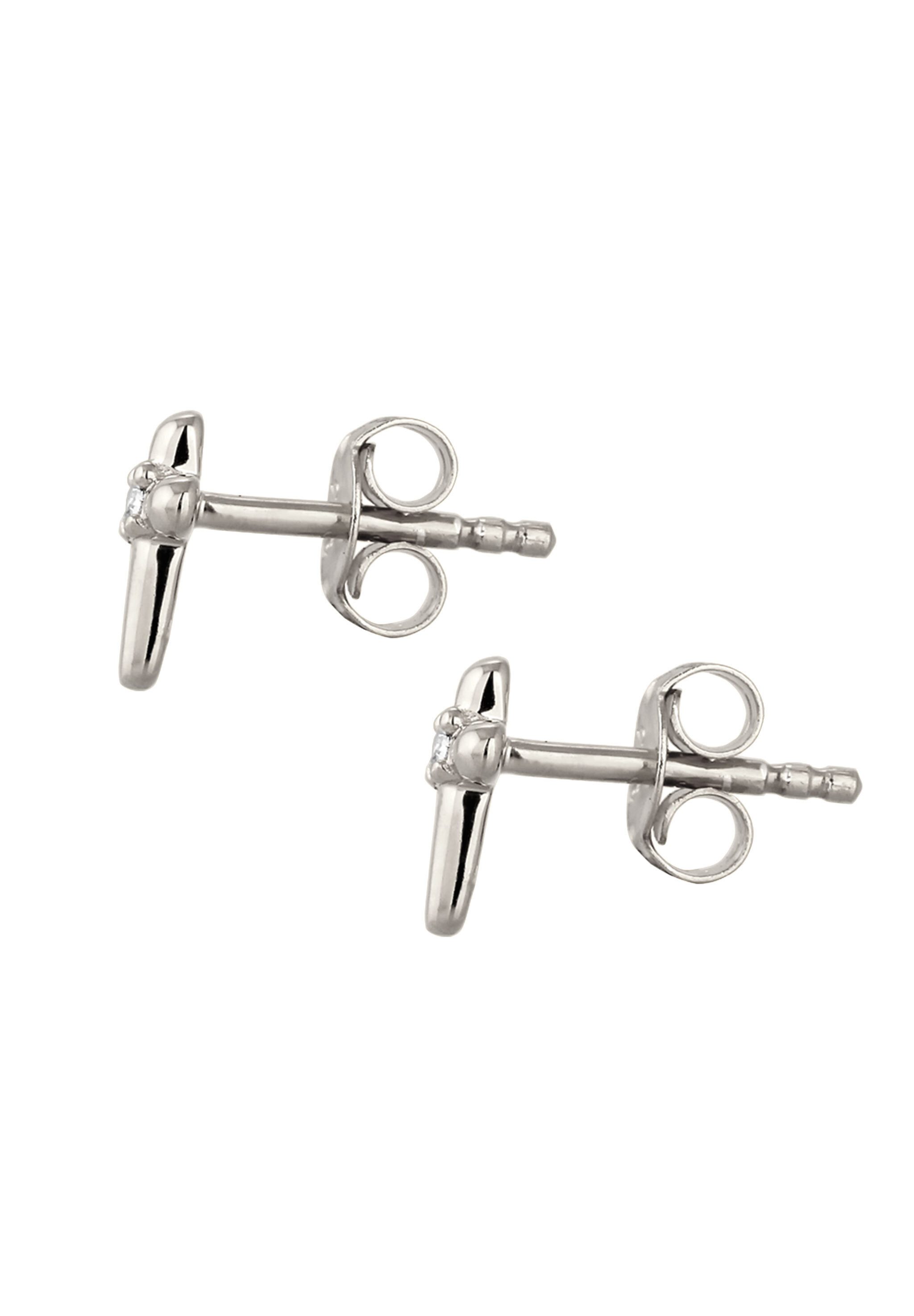 Elli Paar Ohrstecker Ohrstecker Kreuz mit Kristallen von Swarovski® 925 Sterling Silber