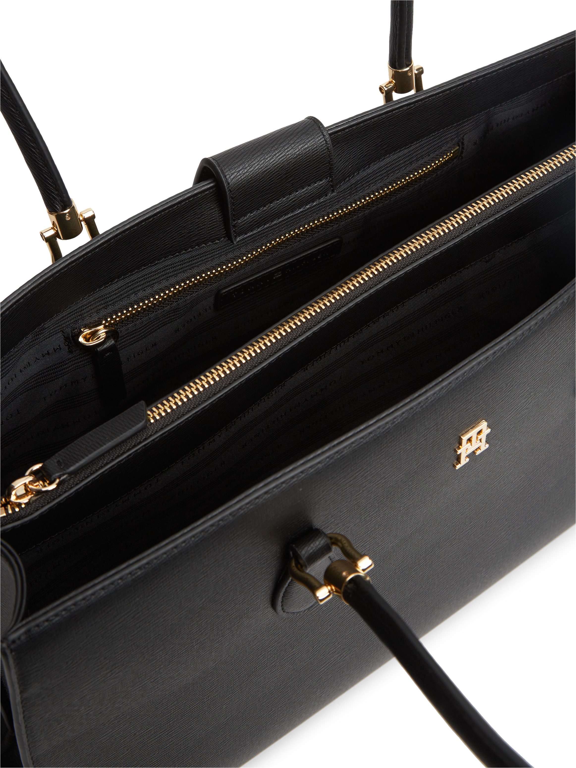 Tommy Hilfiger Henkeltasche TH GRACE SATCHEL, Damen Handtasche, Tragetasche, Abendtasche mit goldfarbenen Details – Bild 5 von 5