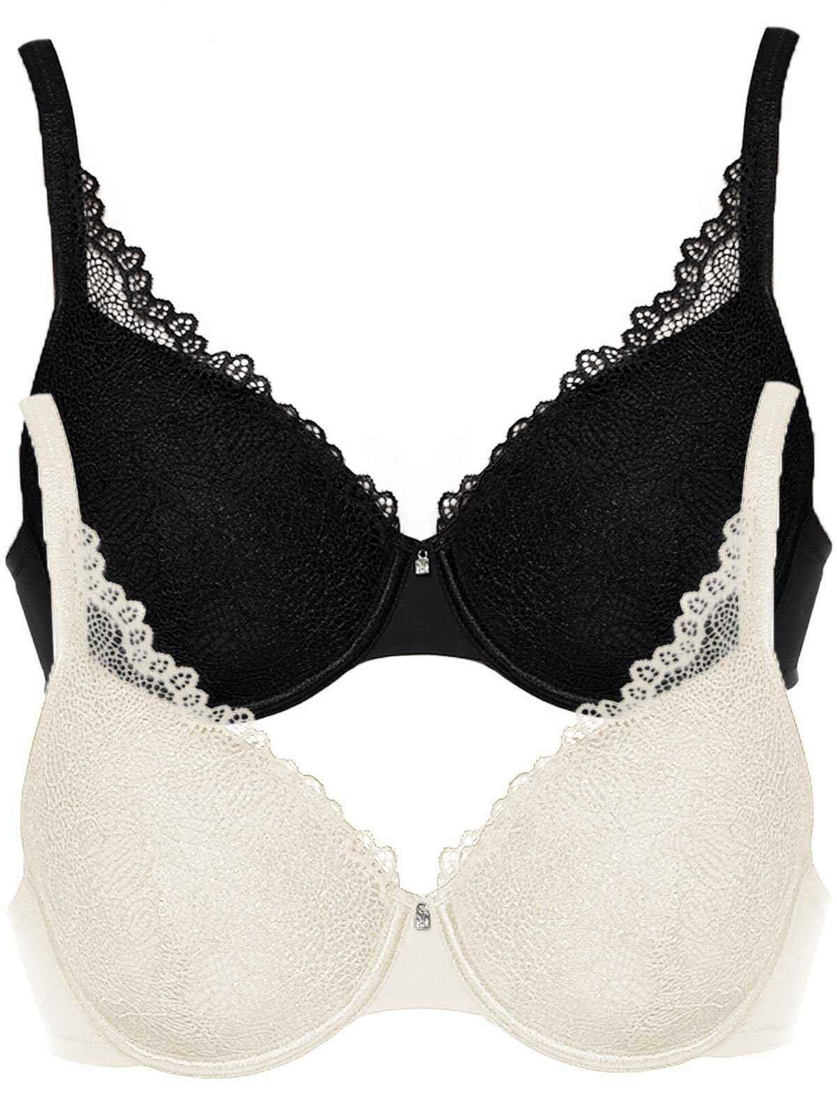 Viania Set: Schalen-BH 2er Pack Spacer Bügel BH Leni (Spar-Set, 2-tlg) Materialmix