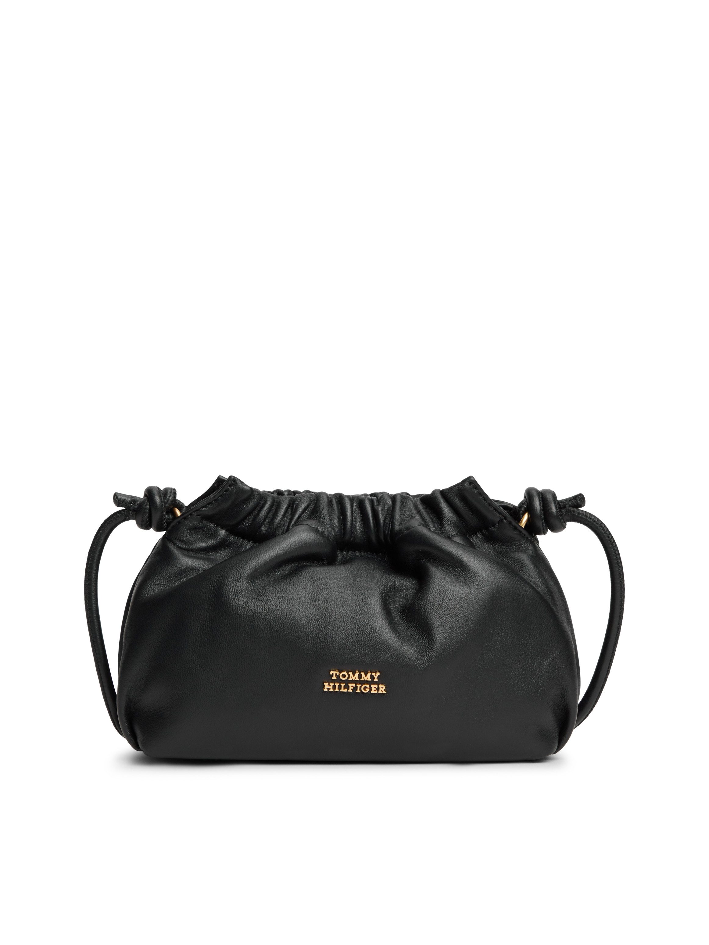 Tommy Hilfiger Umhängetasche TH SOFT LEATHER CROSSOVER, Damen Schultertasche, Handtasche mit Zugband und Kordel