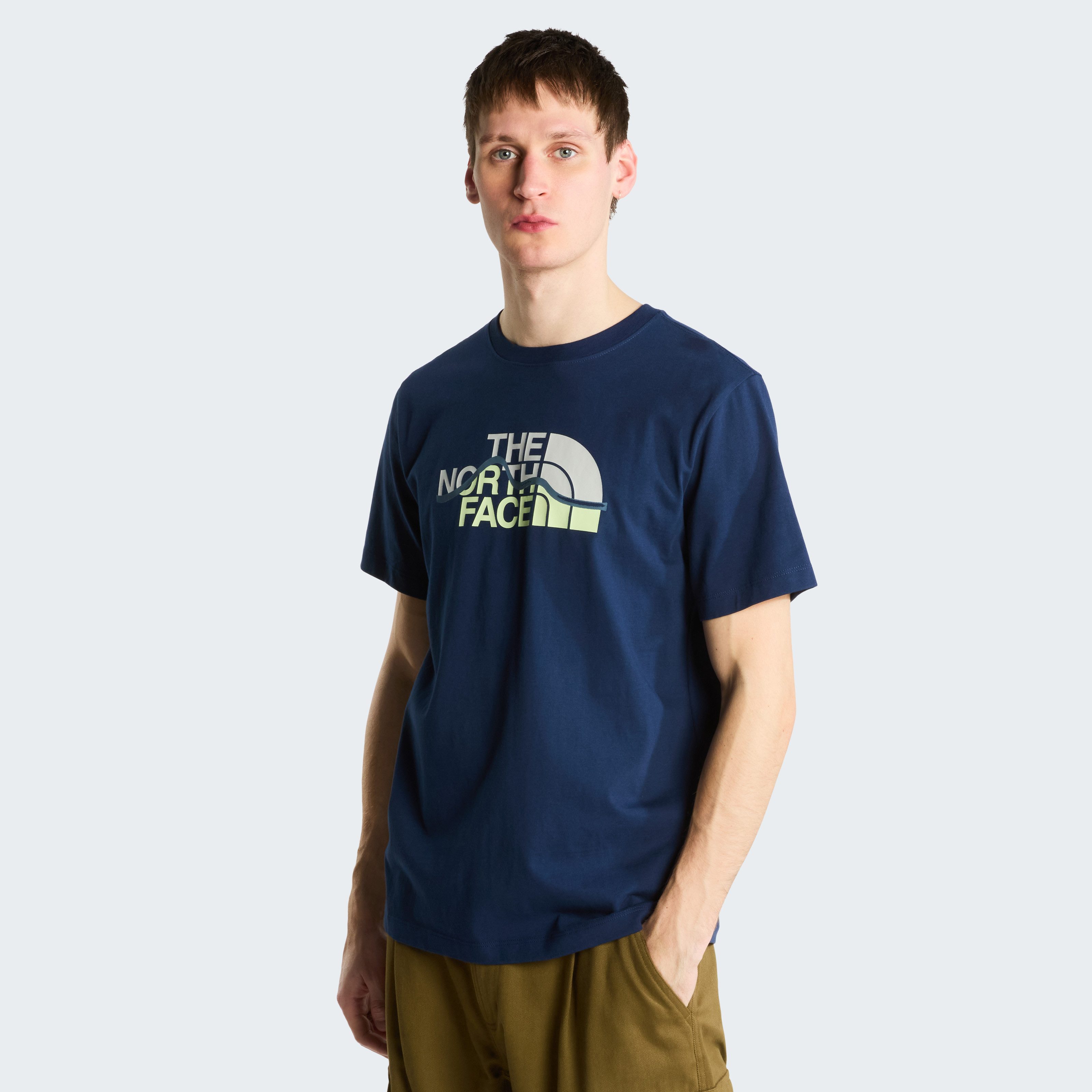The North Face T-Shirt M MOUNTAIN LINE REGULAR SHORT SLEEVE TEE normale Passform, Kurzarm, für sportliche Aktivitäten und Outdoor