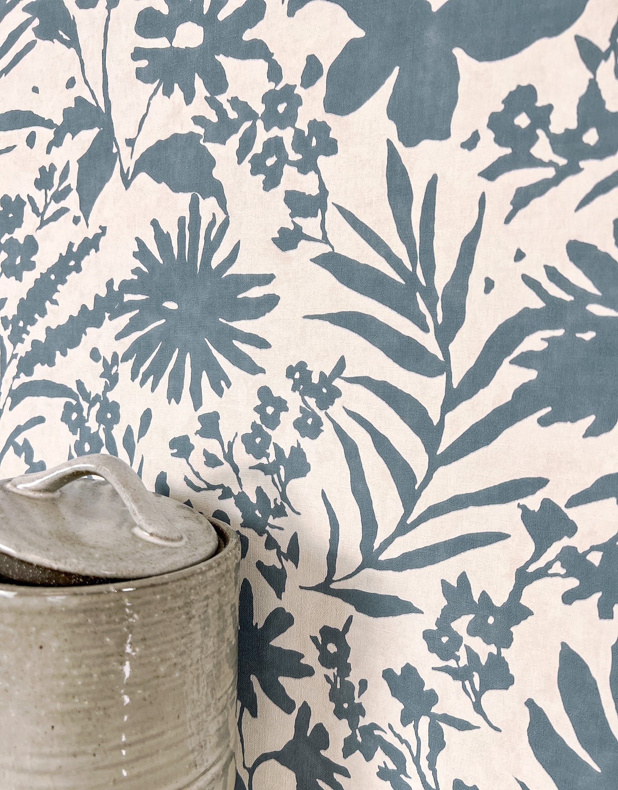 Newroom Vliestapete, Blau Tapete Floral Blumen günstig online kaufen