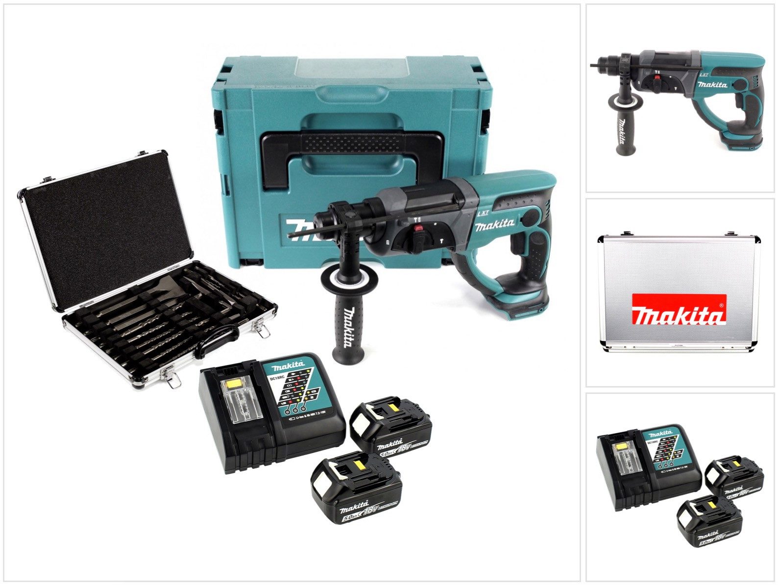 Akku-Kombibohrhammer DHR 202 RTJ 18 V Akku Kombihammer SDS-Plus im Makpac + 2x 5,0 Ah Akku