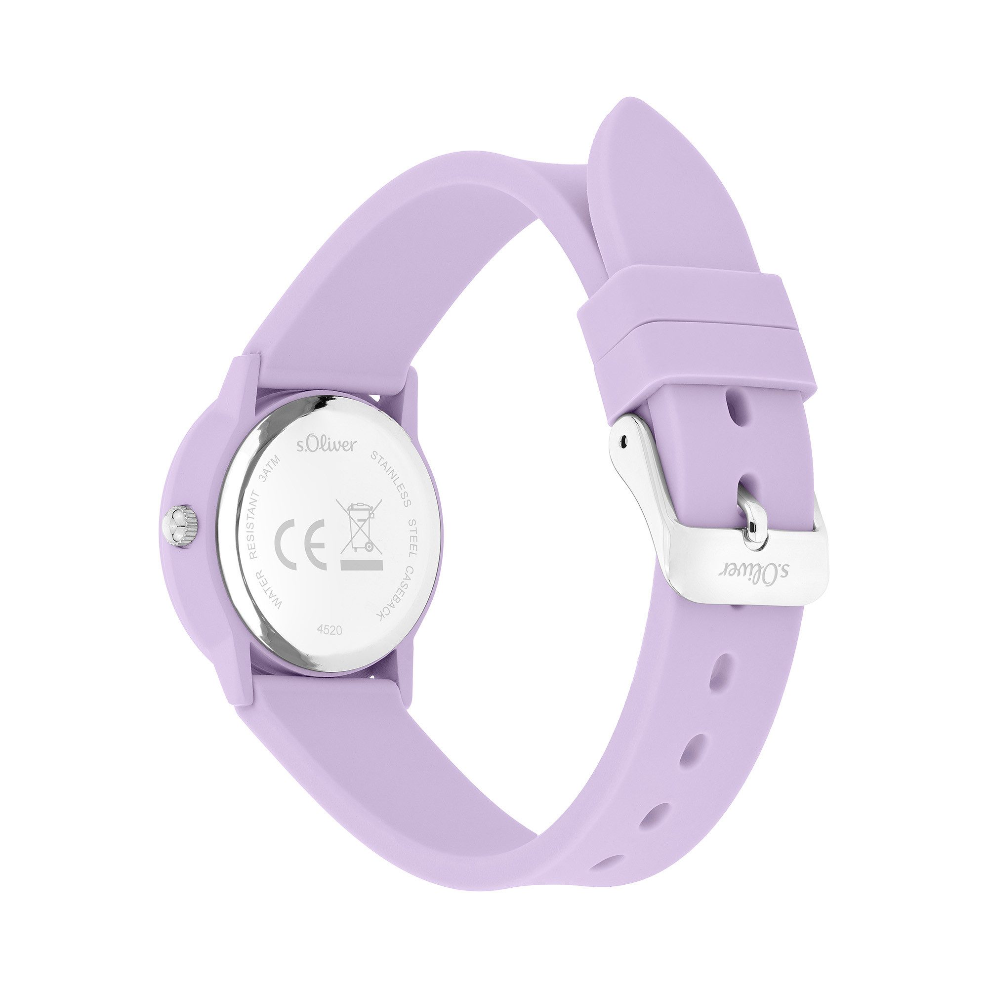 s.Oliver Quarzuhr The Little Spark SO-4520-PQ, Armbanduhr, Silikonarmband, Kinderuhr, Mädchen, analog