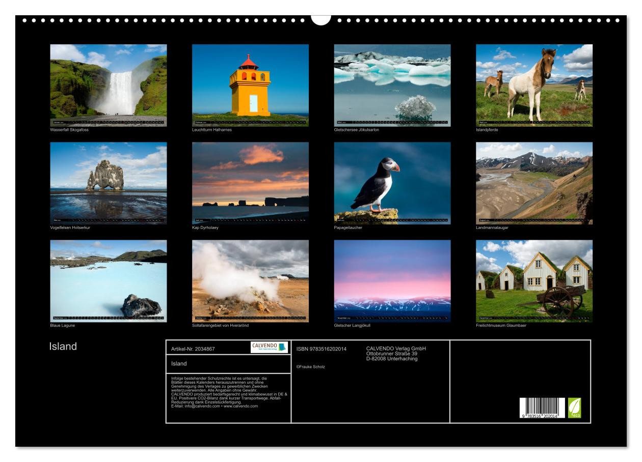 Thumbnail - CALVENDO Wandkalender Island (Wandkalender 2026 DIN A2 quer), CALVENDO Monatskalender