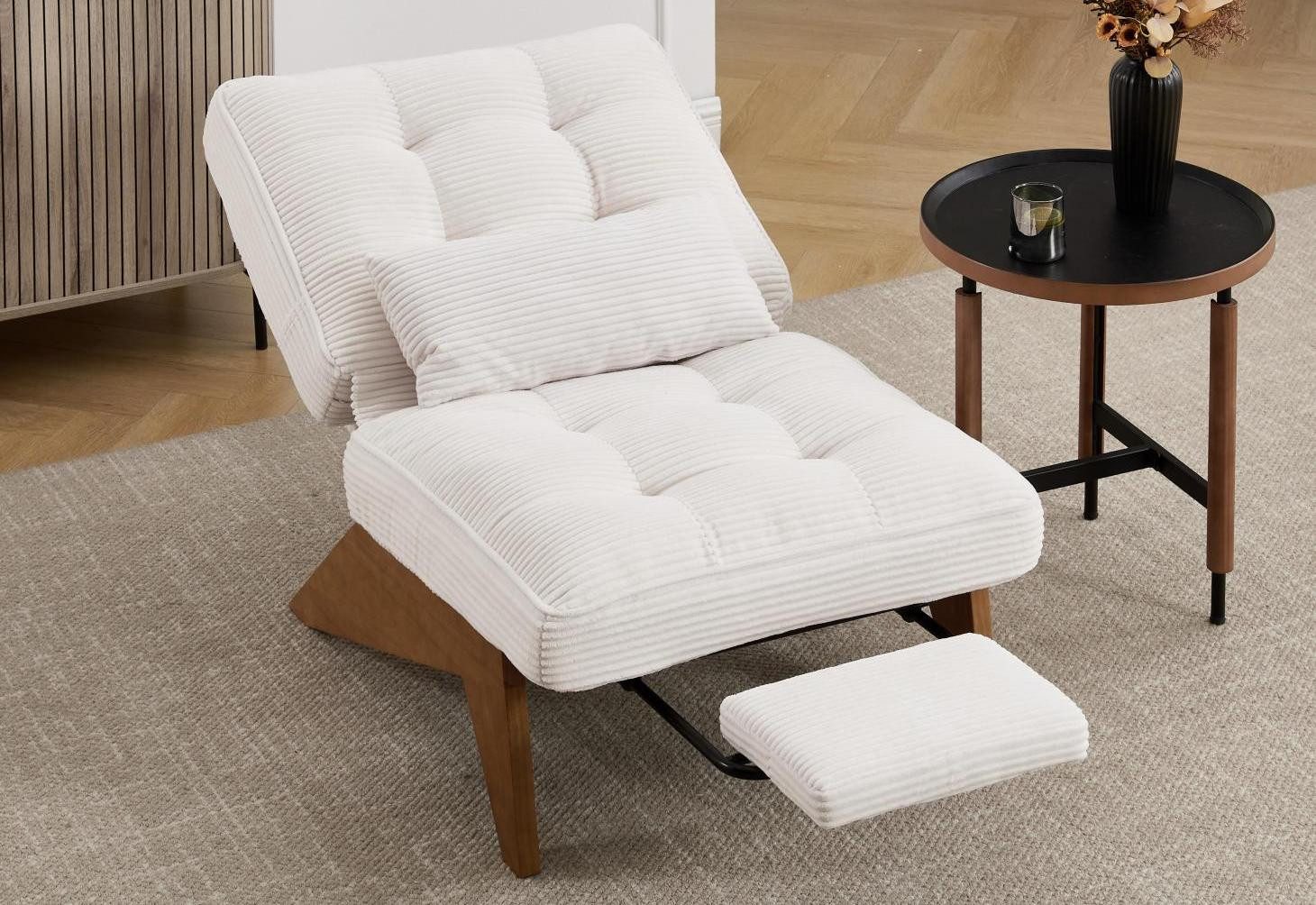 LVHOM Relaxsessel verstellbarer Loungesessel mit Fußstütze & Lendenkissen, günstig online kaufen