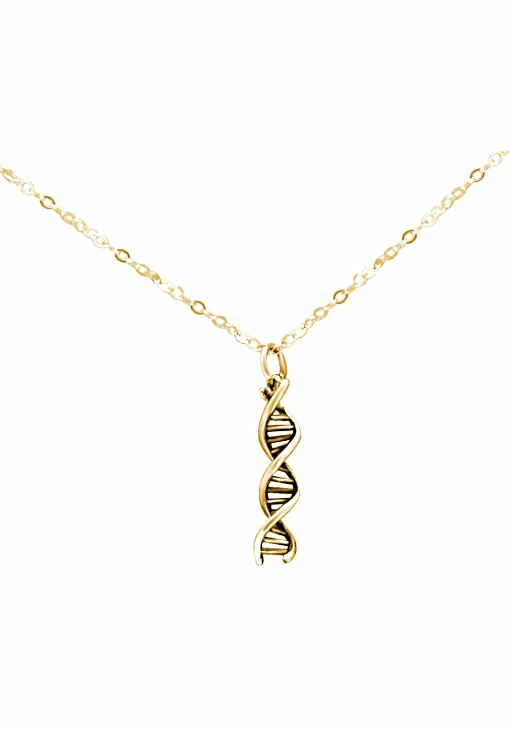 Helix gold Anhänger Molekül Spiral Doppelt Kette coloured mit DNA Gemshine