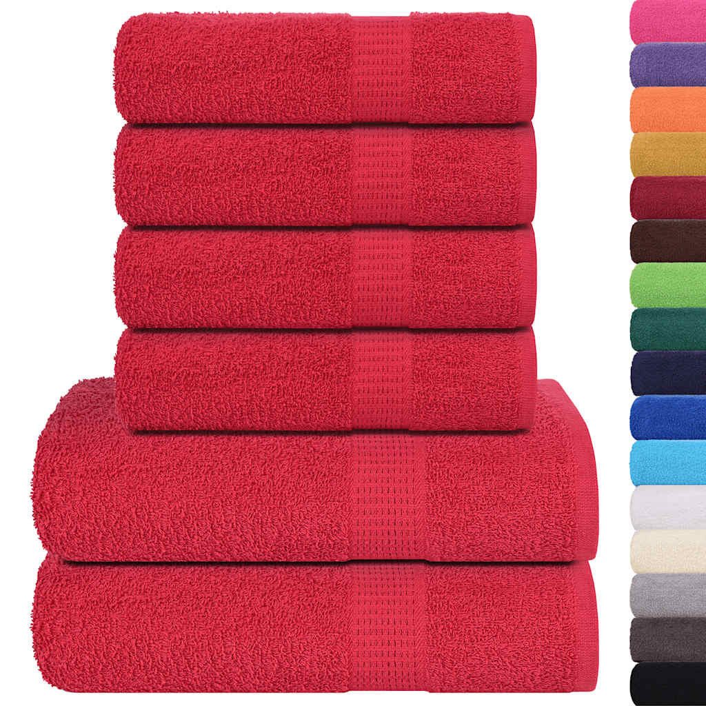 vidaXL Badetücher 6-tlg. Handtuch-Set Rot 360 günstig online kaufen