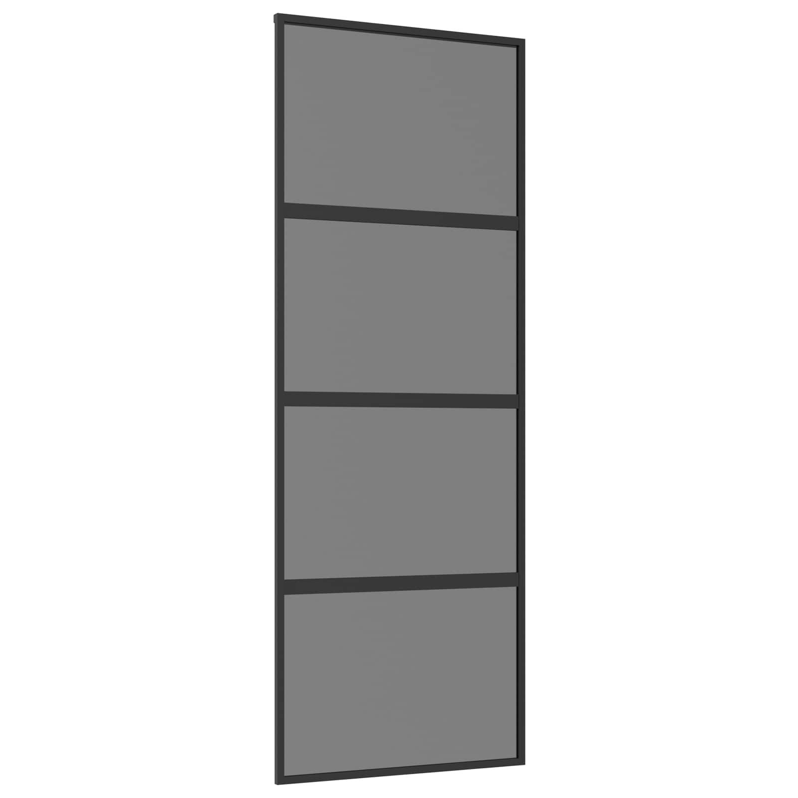 vidaXL Haustür Schiebetür 76 x 205 cm Verbautes Glas und Aluminium (1-St)