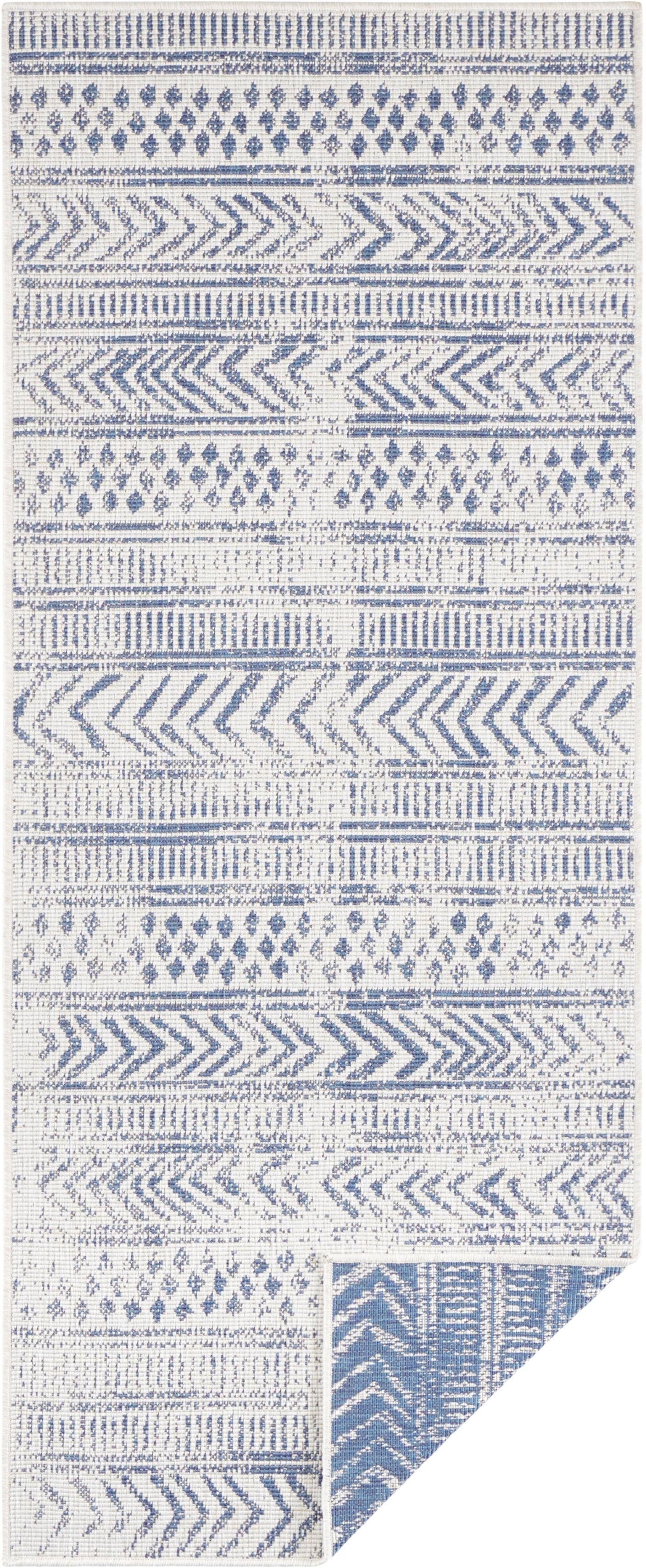 NORTHRUGS Teppich BIRI Wendeteppich, rechteckig, Höhe: 5 mm, In-& Outdoor, Wetterfest, Balkon, Läufer, Wohnzimmer, Wasserfest, Boho