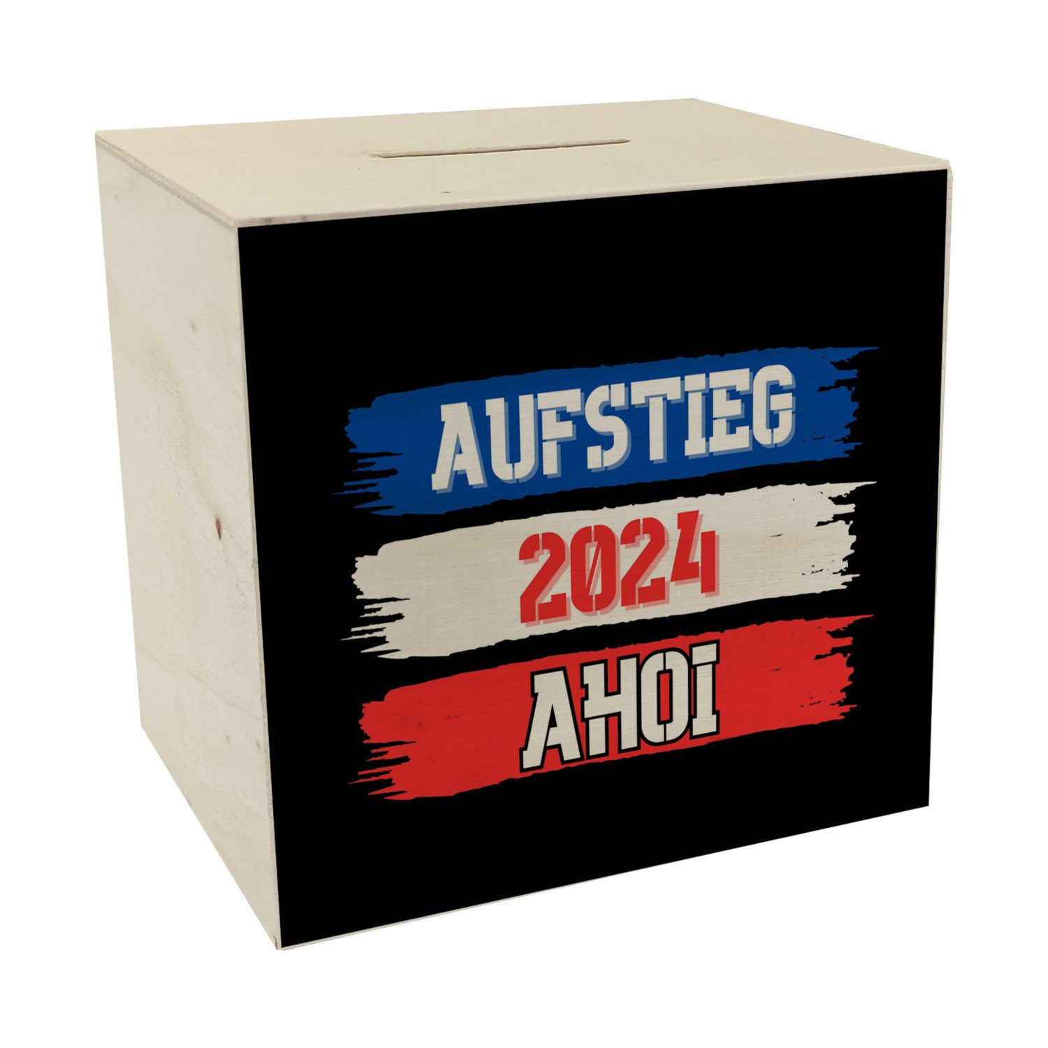 Spardose Kiel Aufstieg 2024 Spardose aus Holz mit Spruch Ahoi