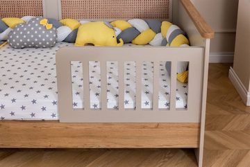 JVmoebel Kinderbett Luxuriöses Braunes Kinderbett Designer Funktionsbett Schlafzimmer (1-tlg., Kinderbett), Made in Europa