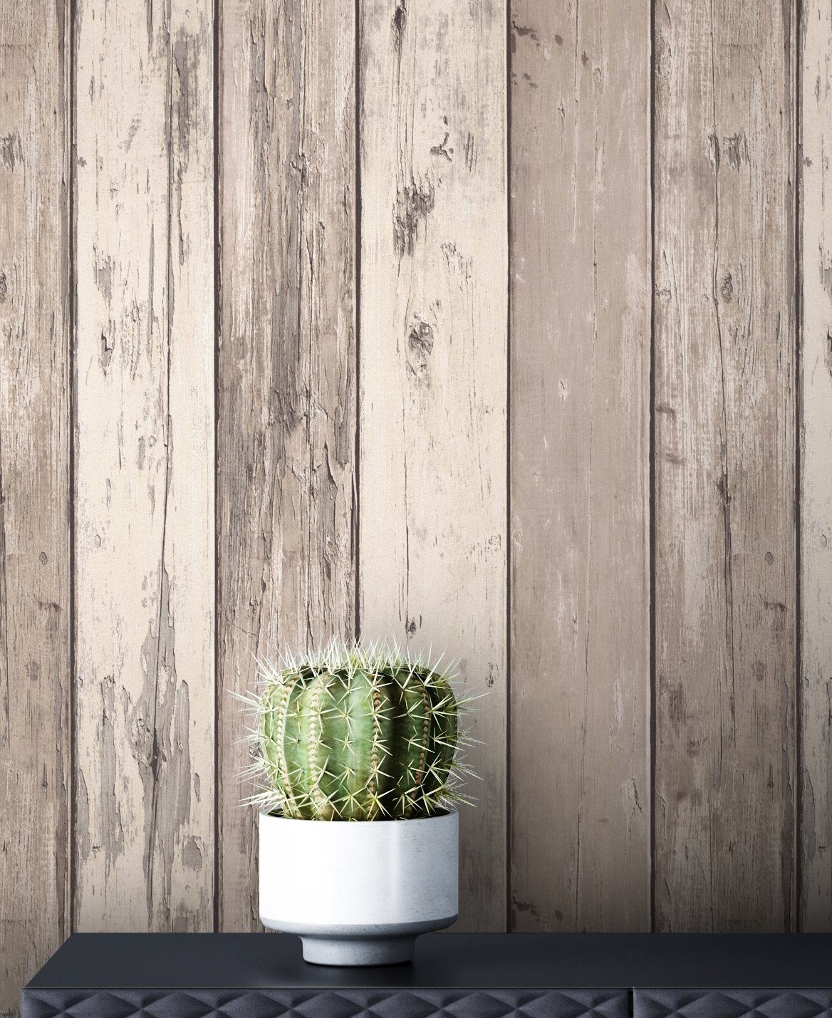 Newroom Vliestapete, Braun Tapete Landhaus Holz günstig online kaufen