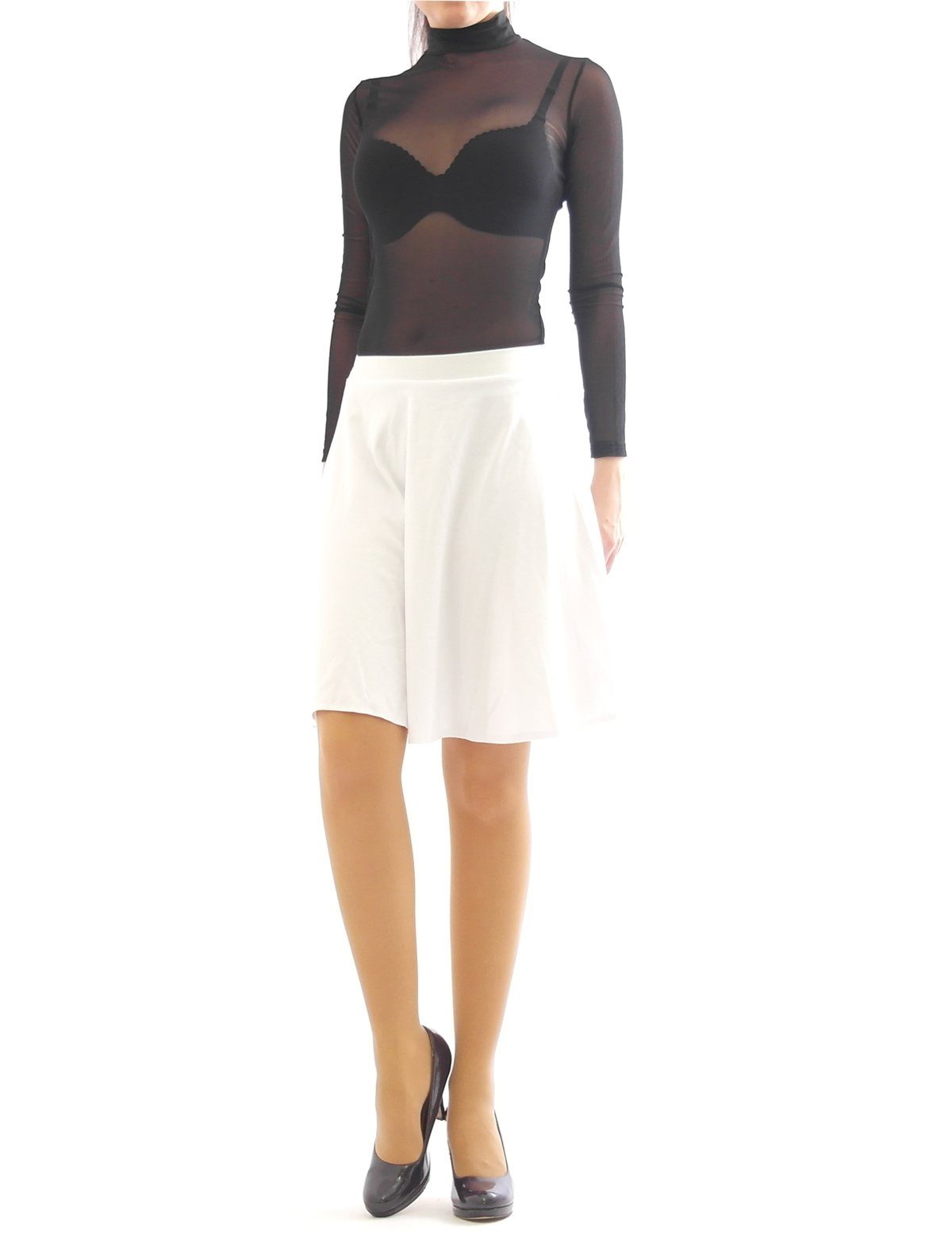 Midirock Swing Rock Midi hohe Taille Falten-Rock Gummibund Skirt maxi Midirock