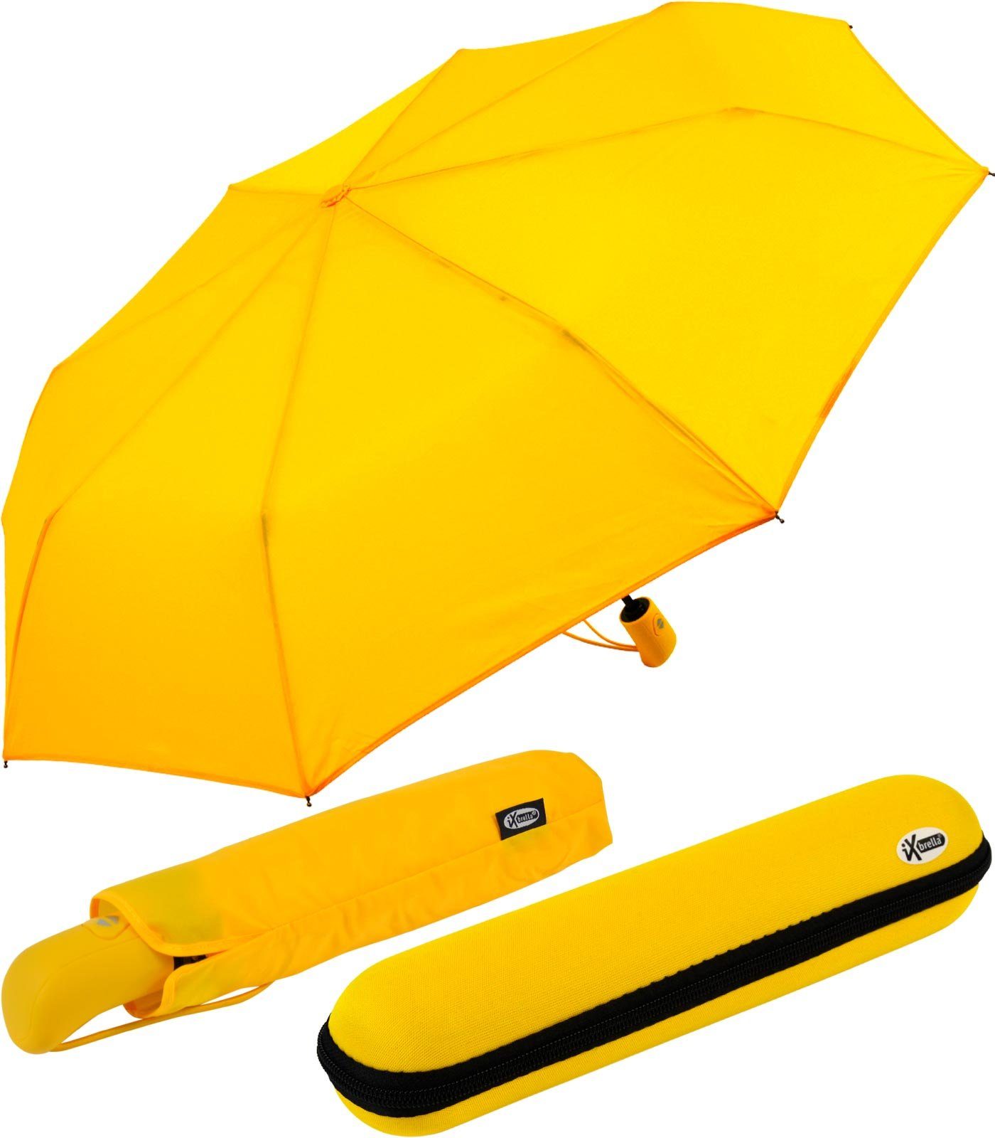 Taschenregenschirm First Class im Etui - mit Auf-Zu-Automatik