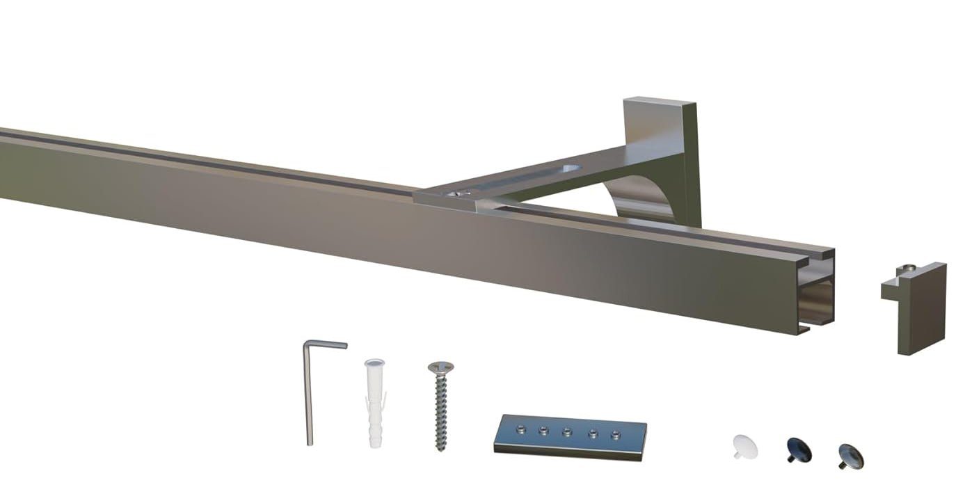 Gardineum Innenlaufschiene Eckige Innenlaufstange/ Gardinenstange 20x20mm günstig online kaufen