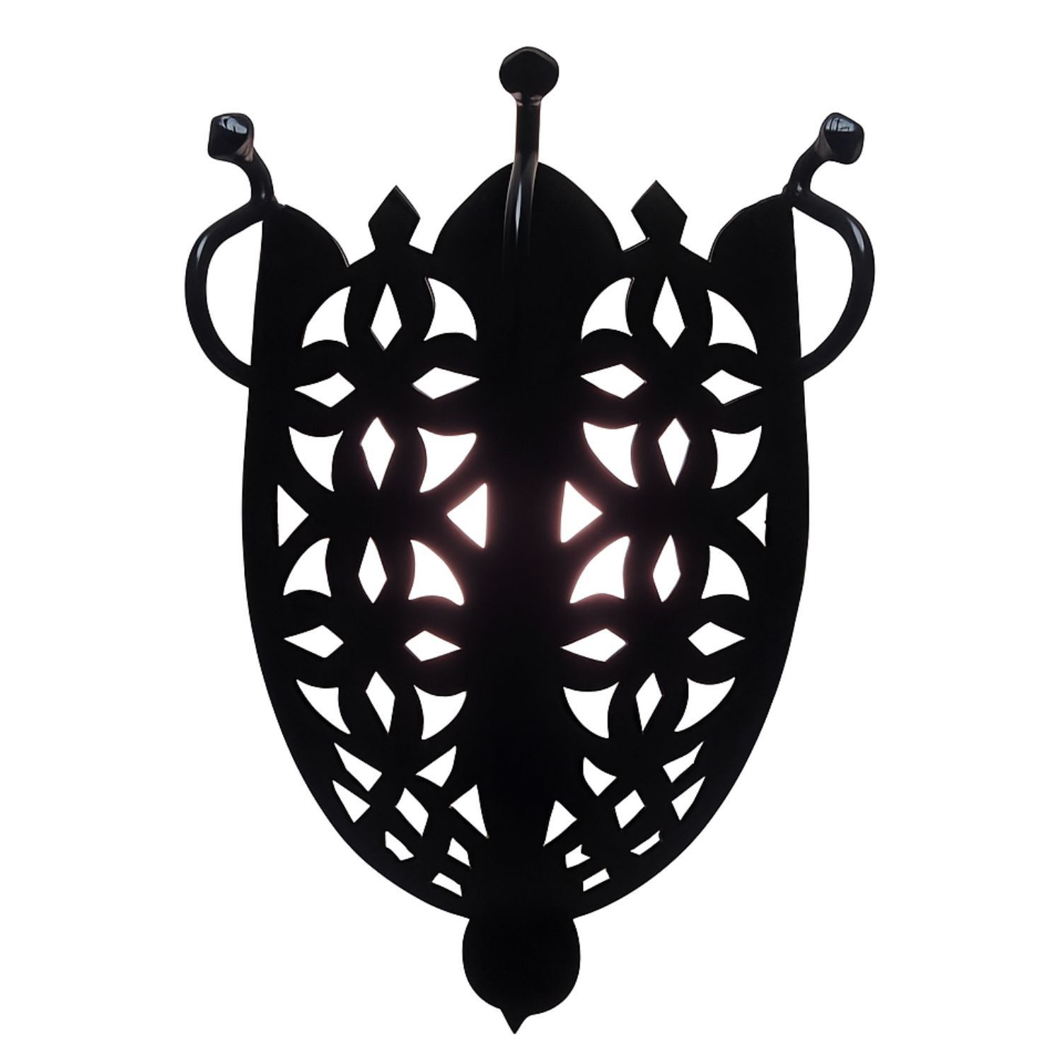 Marrakesch Orient & Mediterran Interior Wandleuchte Orientalische Wandlampe Suna handgefertigt aus Eisen in Schwarz 25 cm, Handarbeit