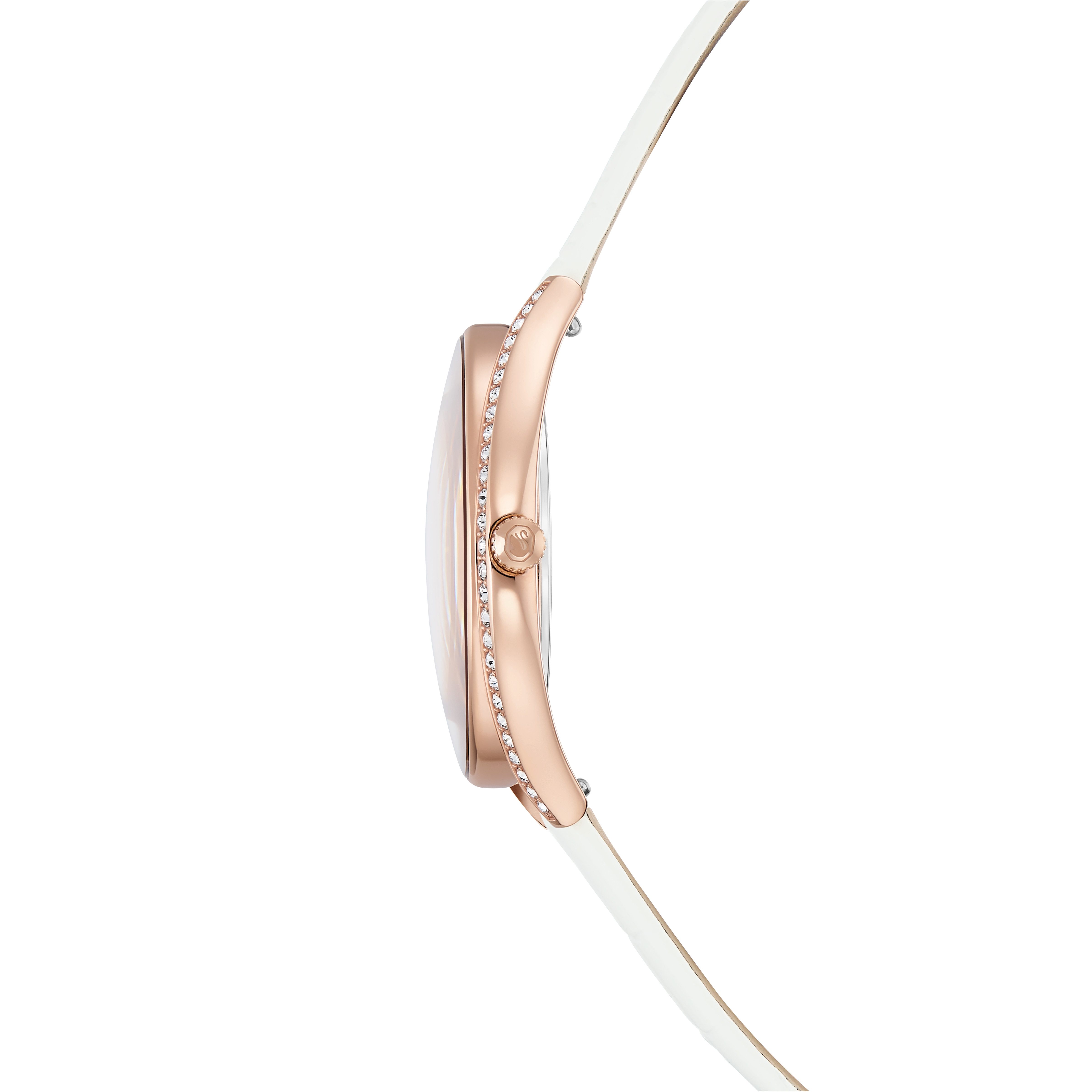 Swarovski Quarzuhr CRYSTALLINE 5730146, Armbanduhr, Damenuhr, Swiss Made, Lederarmband, analog