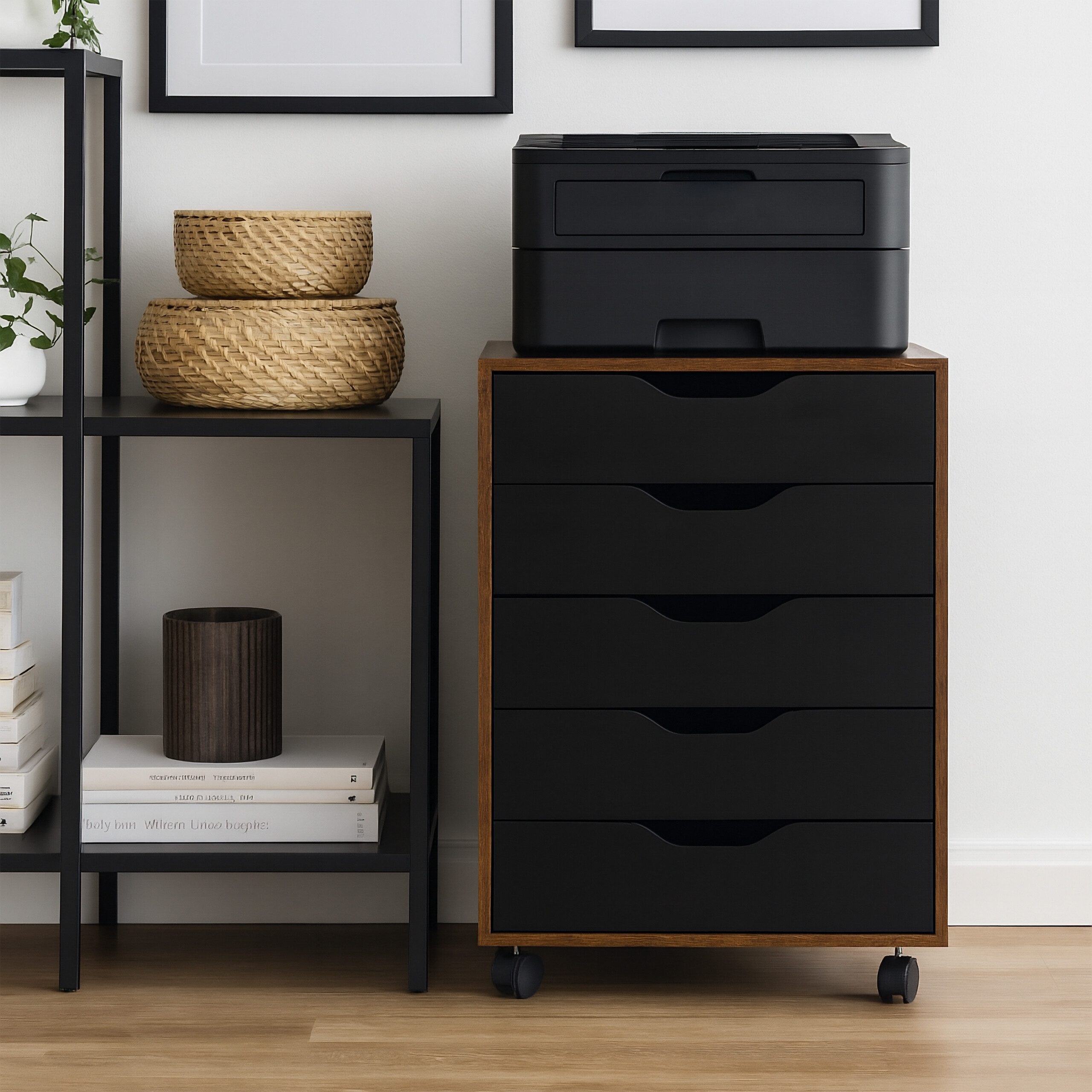 relaxdays Rollcontainer mit Schublade, Industrial-Schwarz günstig online kaufen