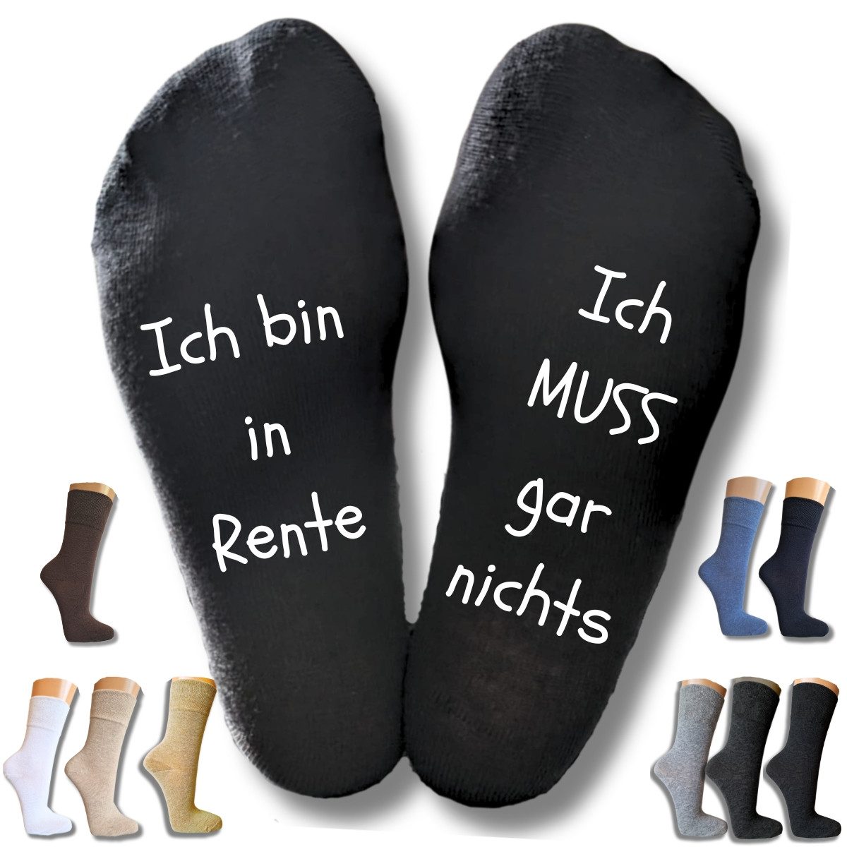 bentini Basicsocken Spruchsocken mit lustigem Rentenspruch günstig online kaufen