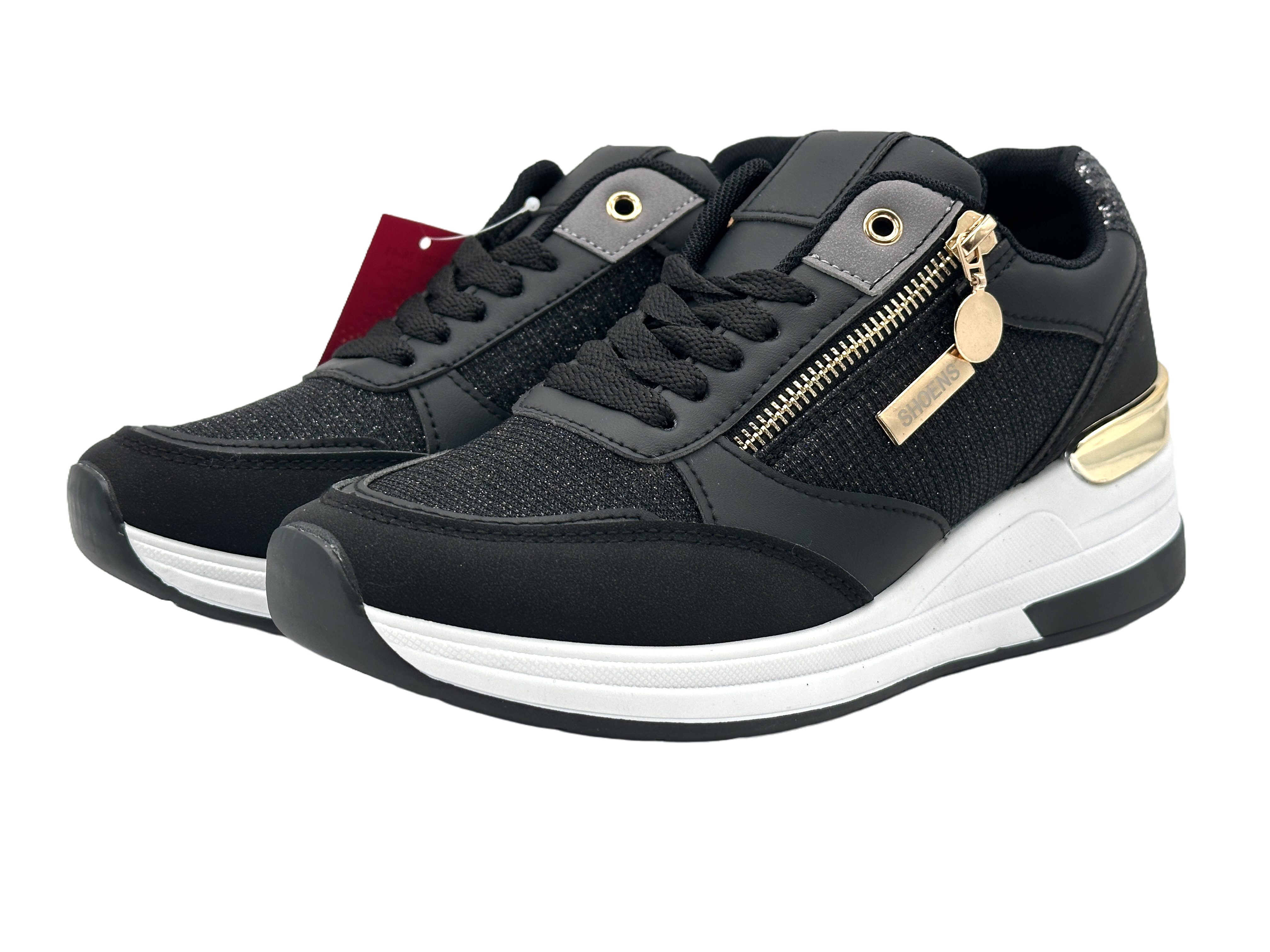 Nowaland Modische Damen Freizeitsneaker mit Zierdetails und Reißverschluss Sneaker Modisches Design, leichte Plateausohle und dekorative Details