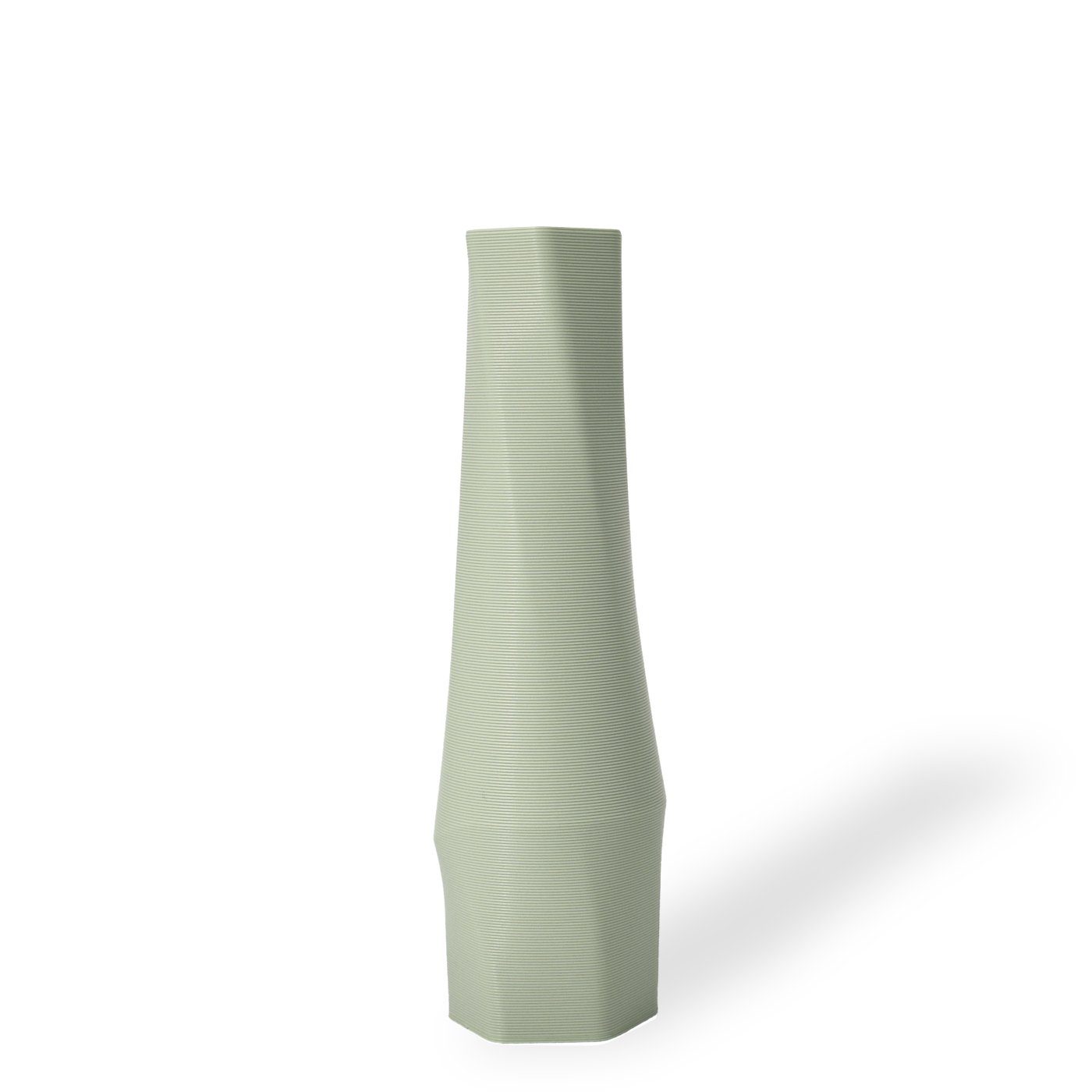 Shapes - Decorations Dekovase the vase - hexagon (basic), 3D Vasen, viele Farben, 100% 3D-Druck (Einzelmodell, 1 Vase), Wasserdicht; Leichte Struktur innerhalb des Materials (Rillung) Mintgrün