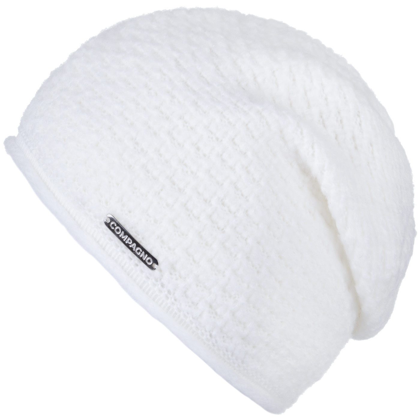 compagno Strickmütze (1-St) Grobstrick Beanie Wintermütze Strickmütze Damen gefüttert Fleece