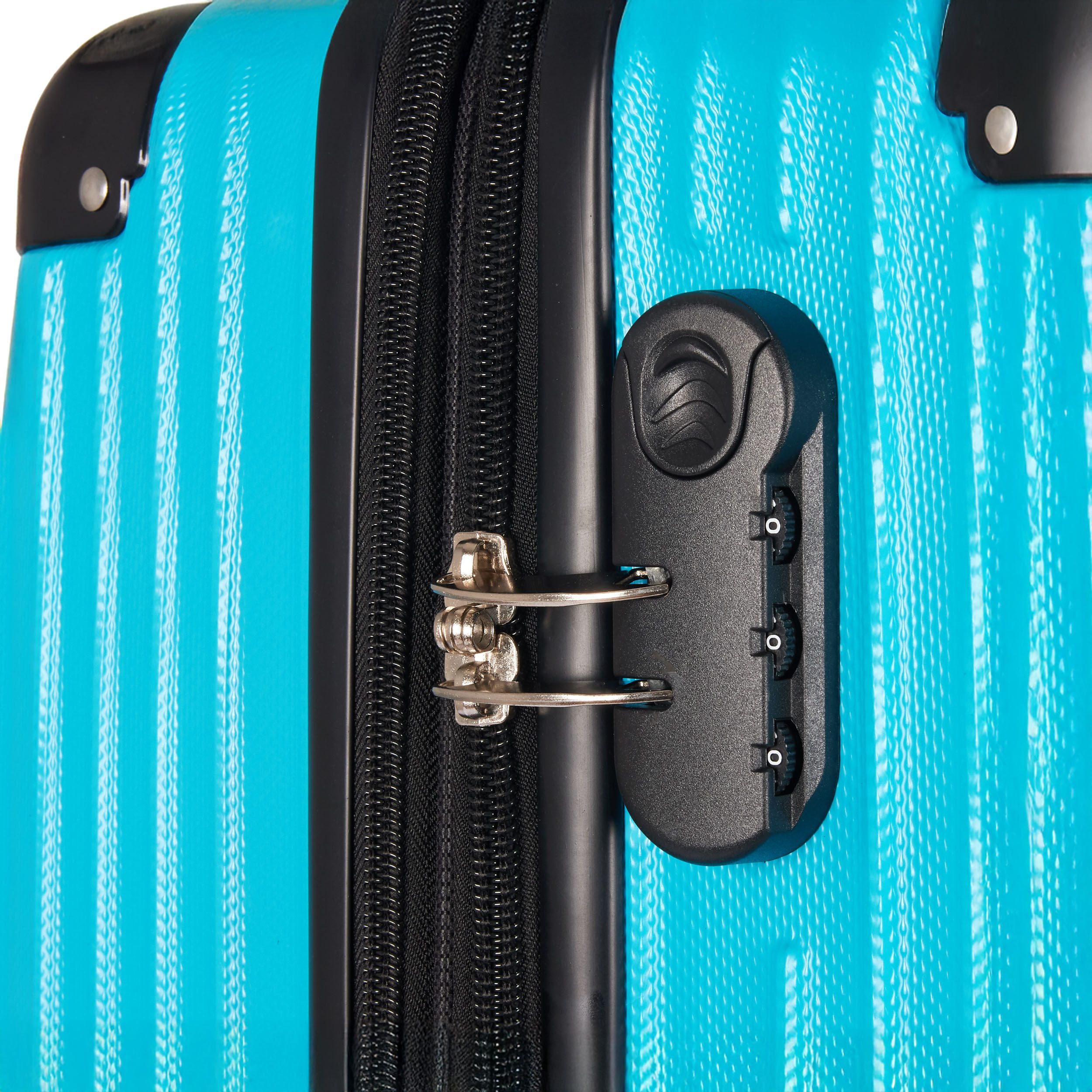 BRUBAKER Kofferset London - Reisekoffer Set inklusive Handgepäck - Hartschalen Koffer, 4 Rollen, (ABS Trolleys (M, L, XL), 3 tlg., Boardcase), mit Zahlenschloss, 4 Rollen und Komfort Tragegriffen