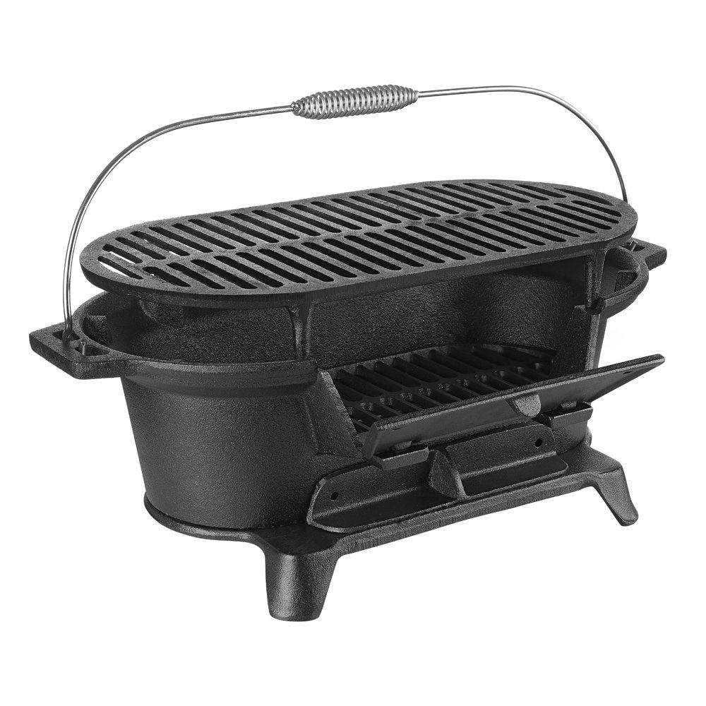 BBQ-Toro Gusseisen Grilltopf mit Grillrost, Hibachi Style Grill Holzkohle