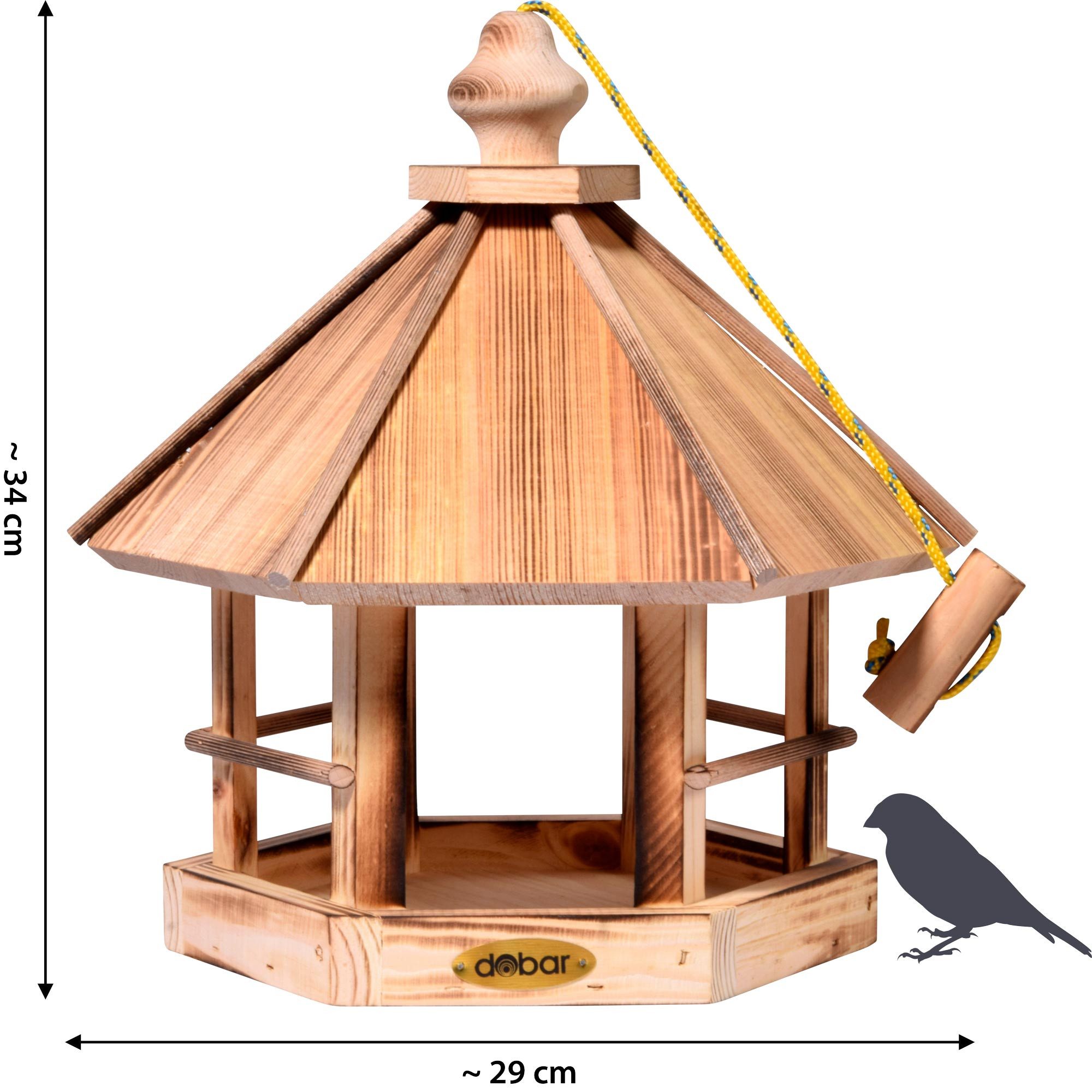 dobar Vogelhaus Vogelhaus sechseckig zum Aufhängen, geflammt