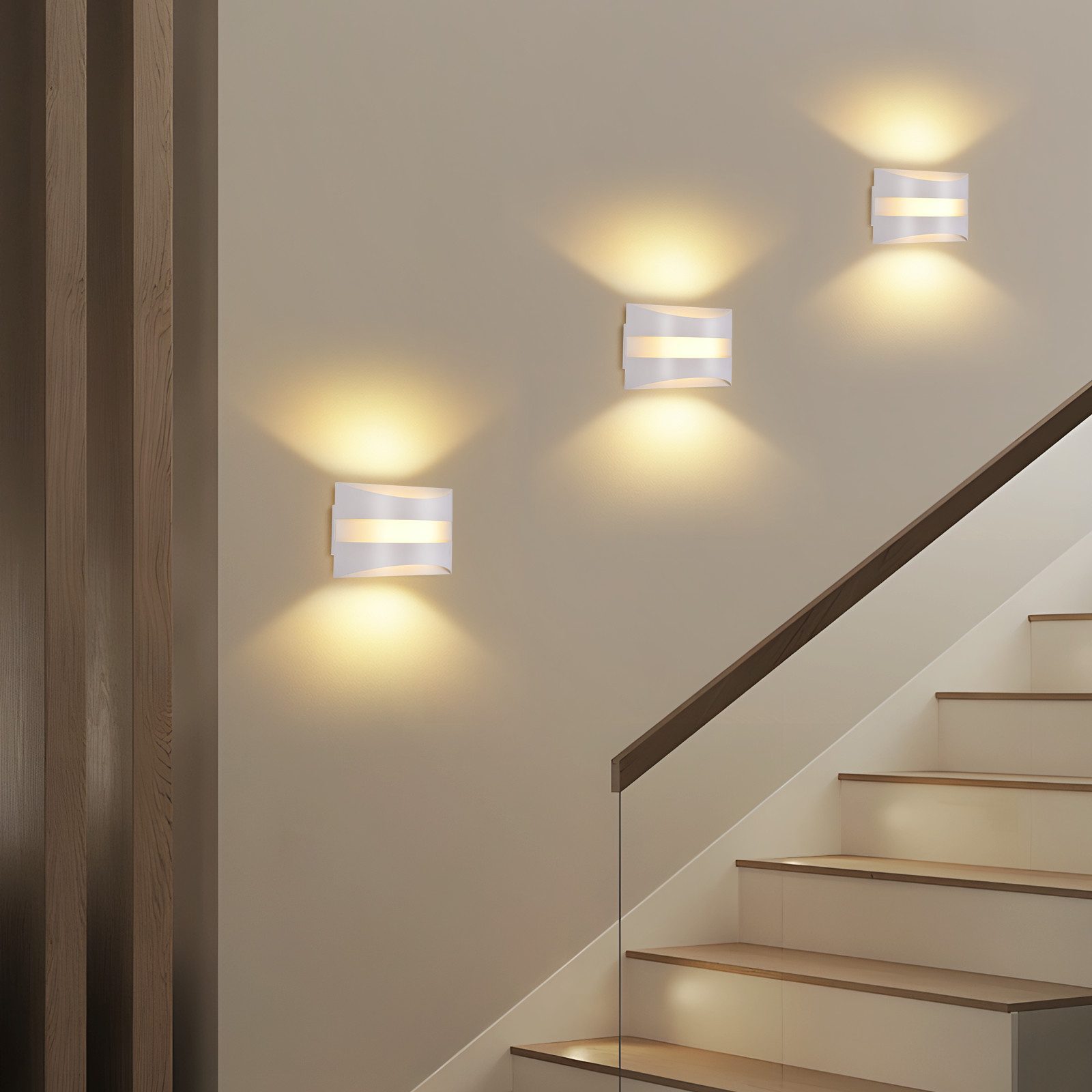 ZMH LED Wandleuchte Wandlampe Innen Modern Design 3000K Warmweiß, LED fest integriert – Bild 4 von 5