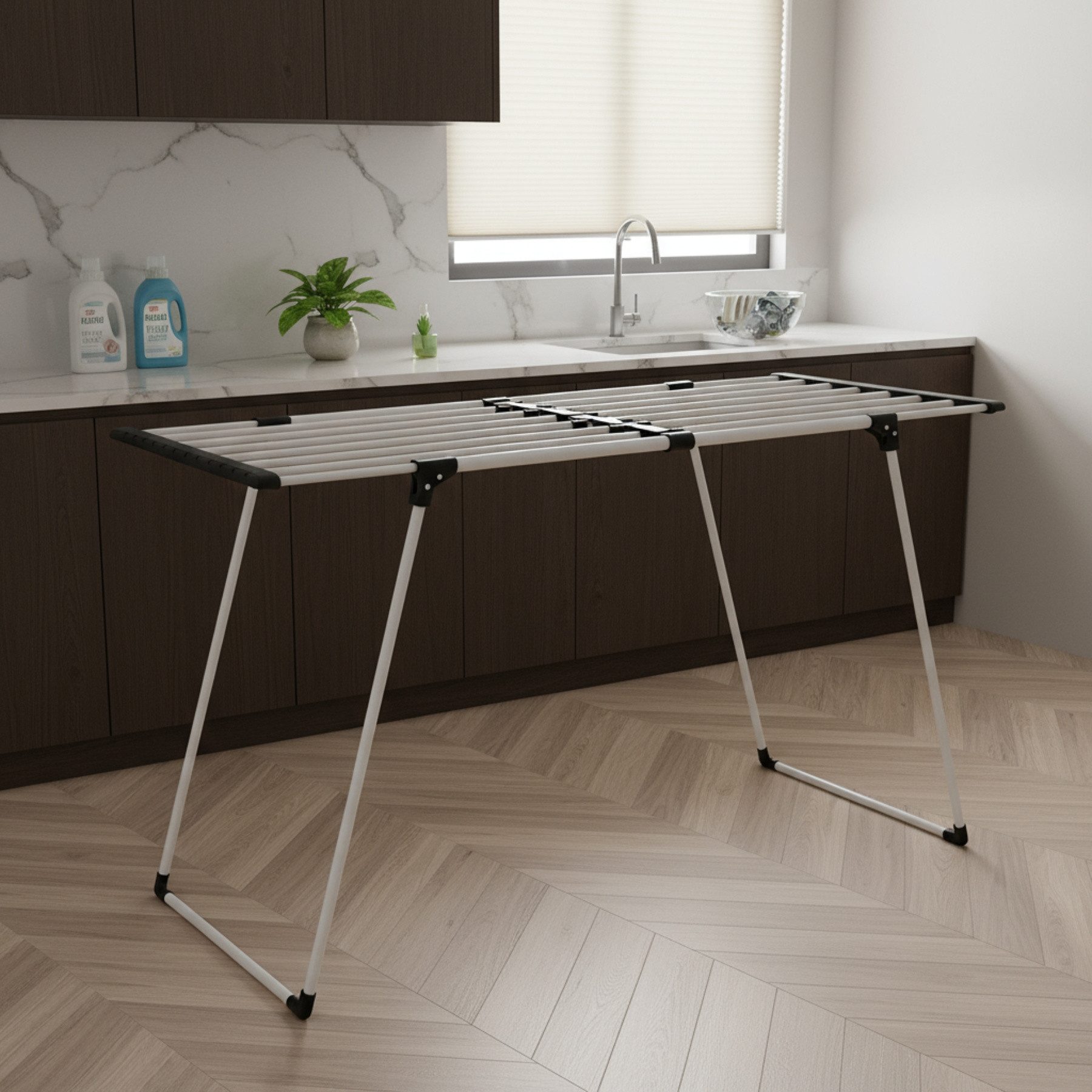 NUXIO Wäscheständer Teleskopischer Wäscheständer, 100-163 cm, LALEA, Platzsparend
