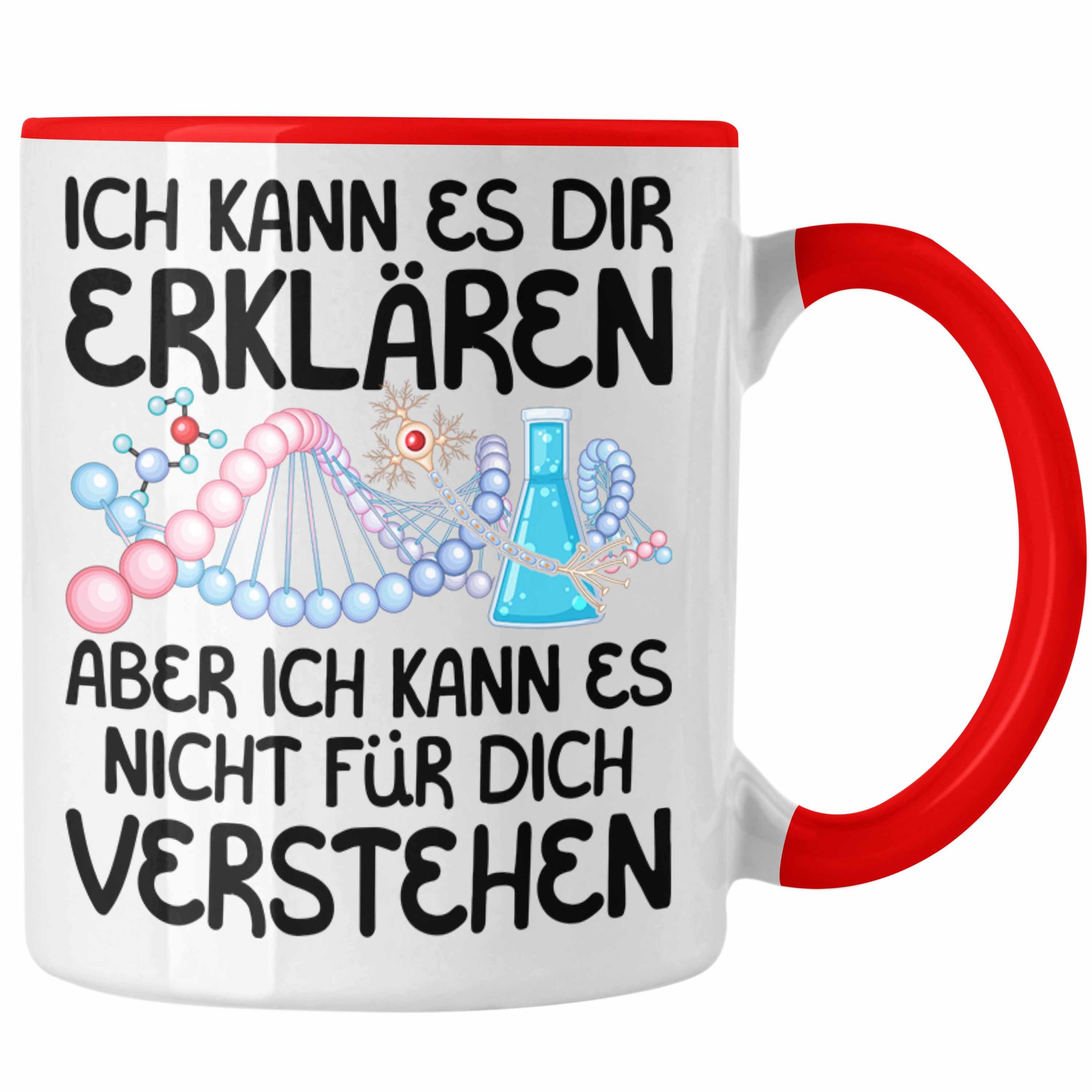 Trendation Tasse Biologie Geschenk Tasse Lustiger Spruch Geschenkidee für Biologen Kaff Rot | Teetassen