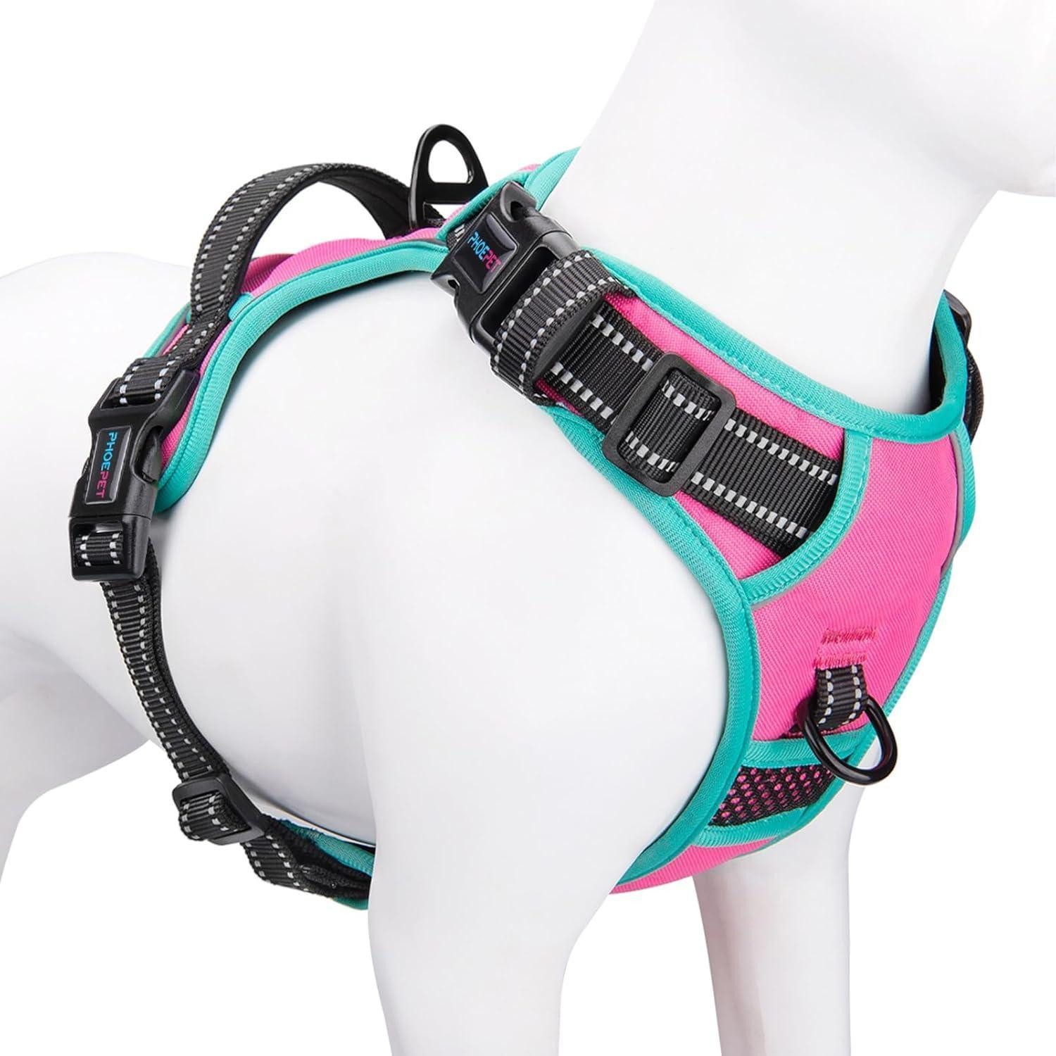 LuxusKollektion Hunde-Sicherheitsgeschirr Sicherheitsgeschirr verstellbar gepolstert reflektierend Rosa L