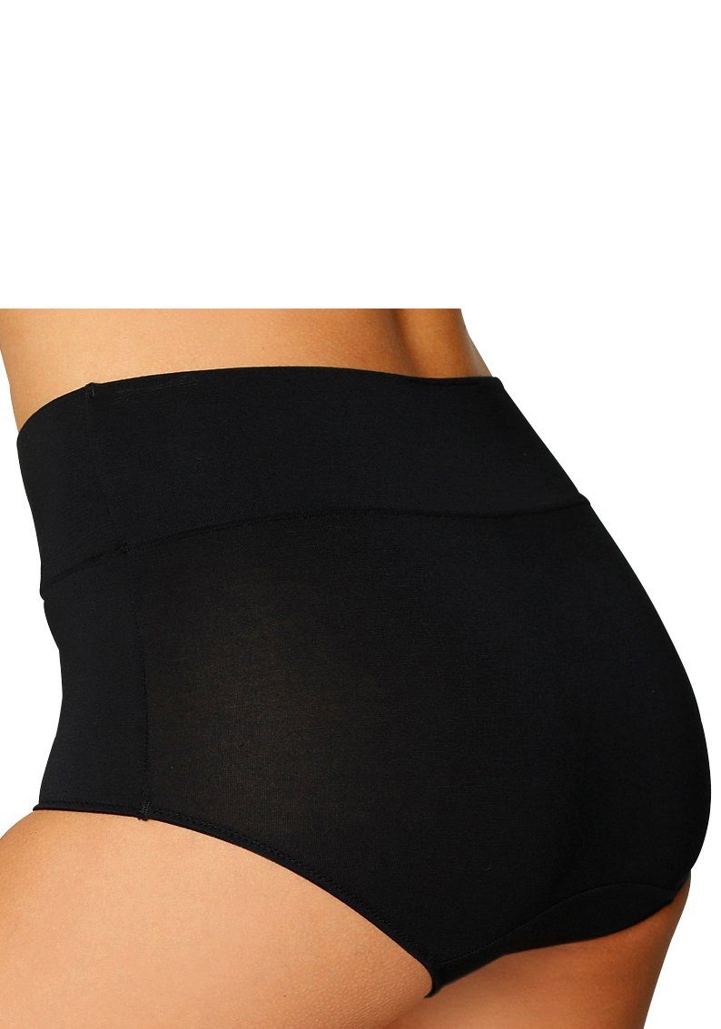 besonders Bündchen Taillenslip mit komfortablem schwarz LASCANA (Packung, 3-St)