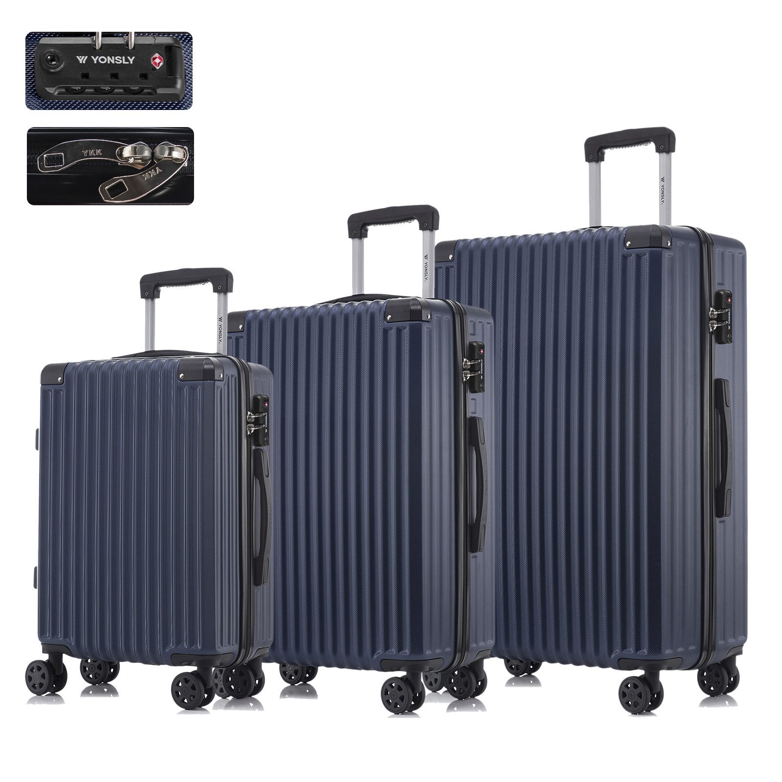 Kofferset Reisekoffer Trolley Hartschale ABS für Urlaubs- & Geschäftsreisen