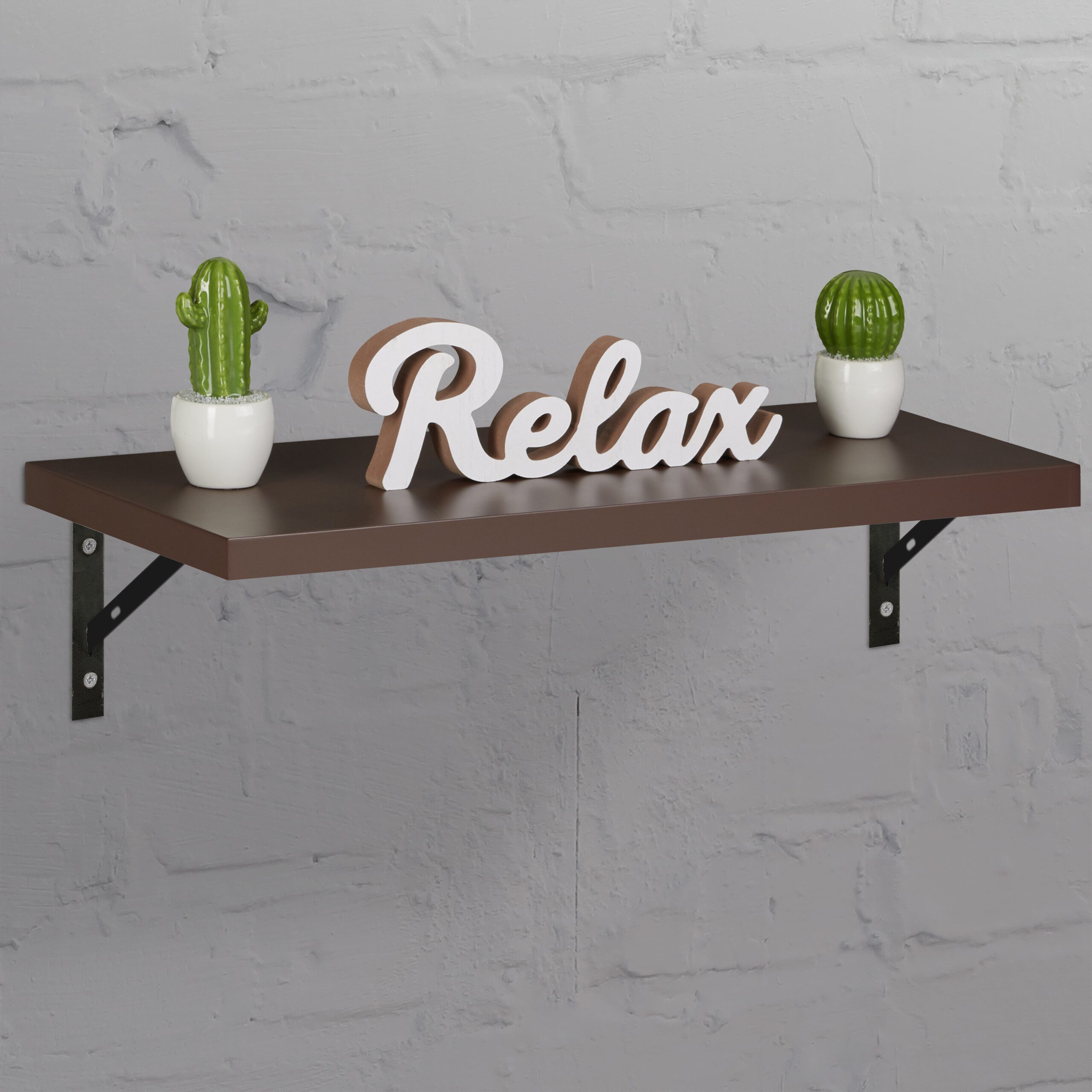 relaxdays Wandregalhalter Regalträger 6er Set, Schwarz günstig online kaufen