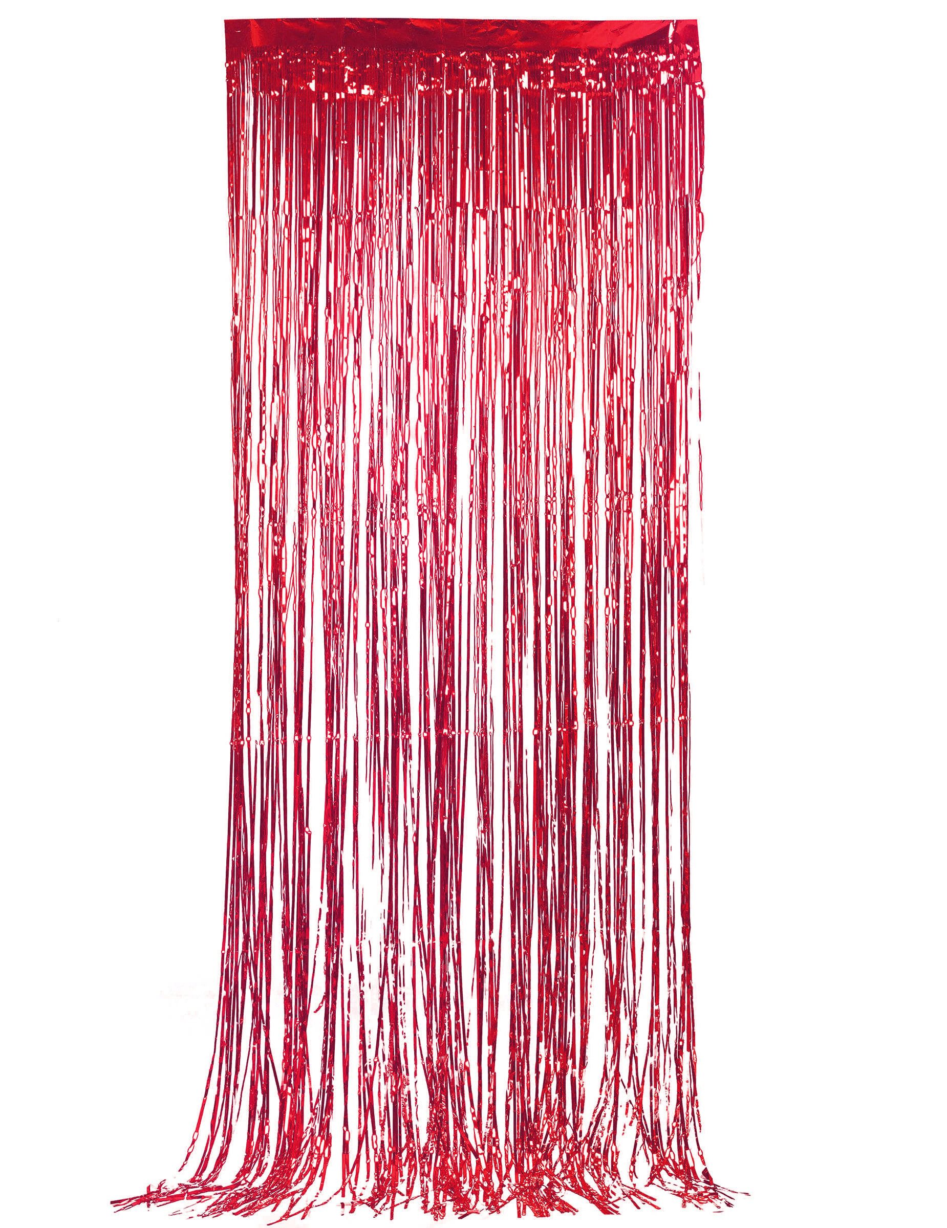 partydeco Kostüm Glänzender Türvorhang Party-Deko rot 2x1m