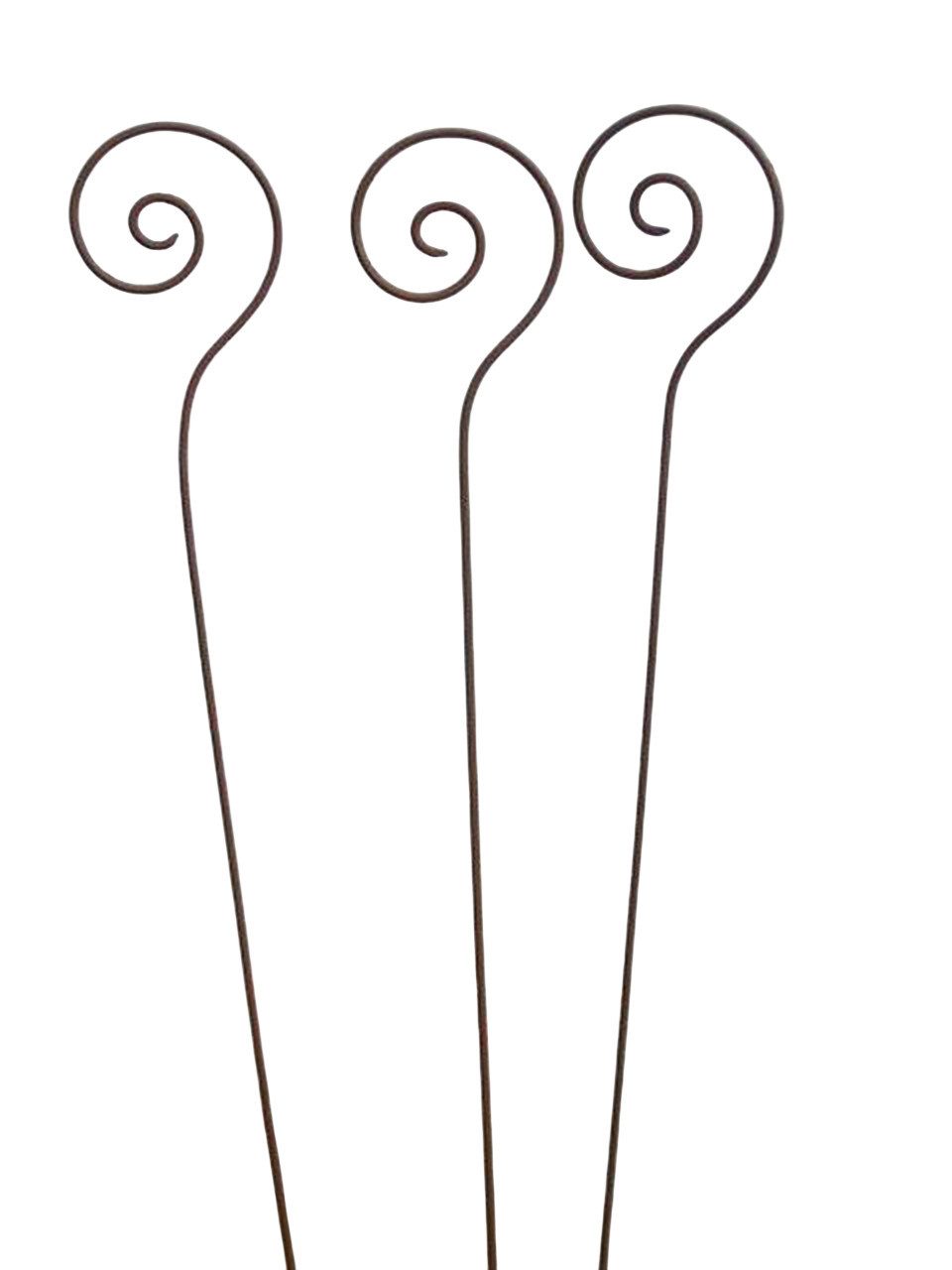 Deko-Impression Gartenstecker 3 Stück Gartenstab Rankstab Rosenstab Schnecke Rost 116 cm Eisen (3-St)